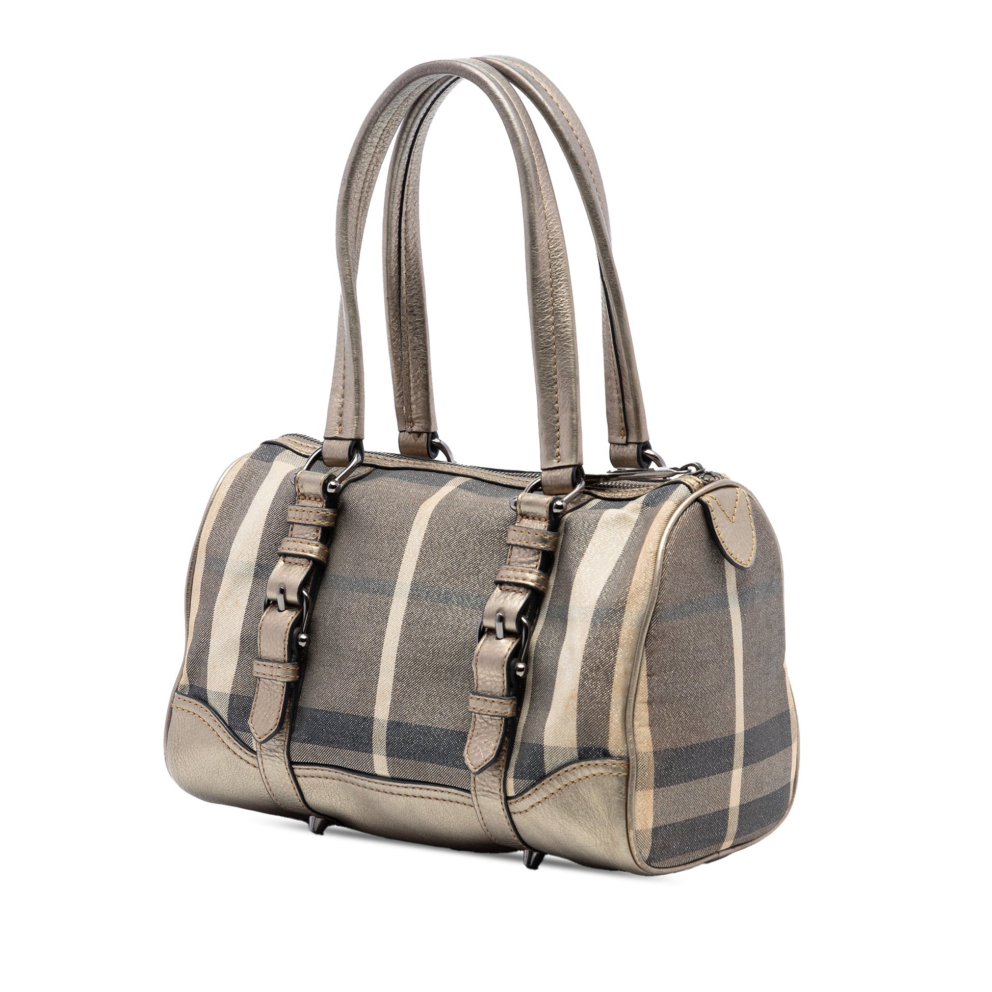 Burberry Smoke Check Canvas Boston Bag