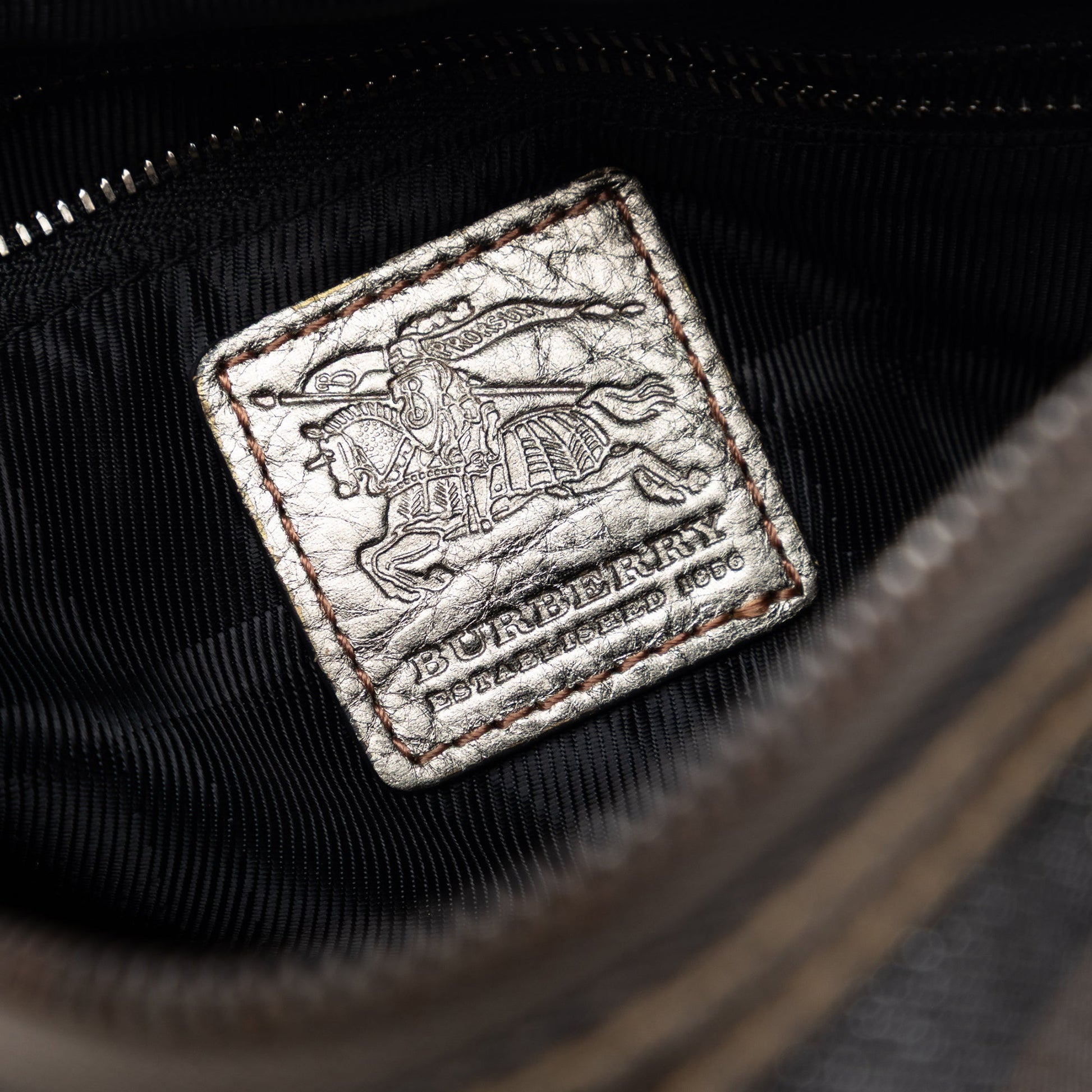 Burberry Smoke Check Canvas Boston Bag