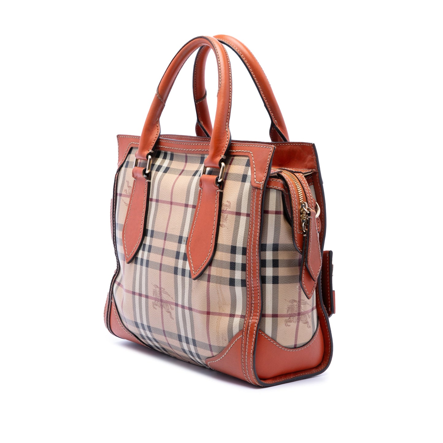 Burberry Small Haymarket Check Coated Canvas Honeywood Tote