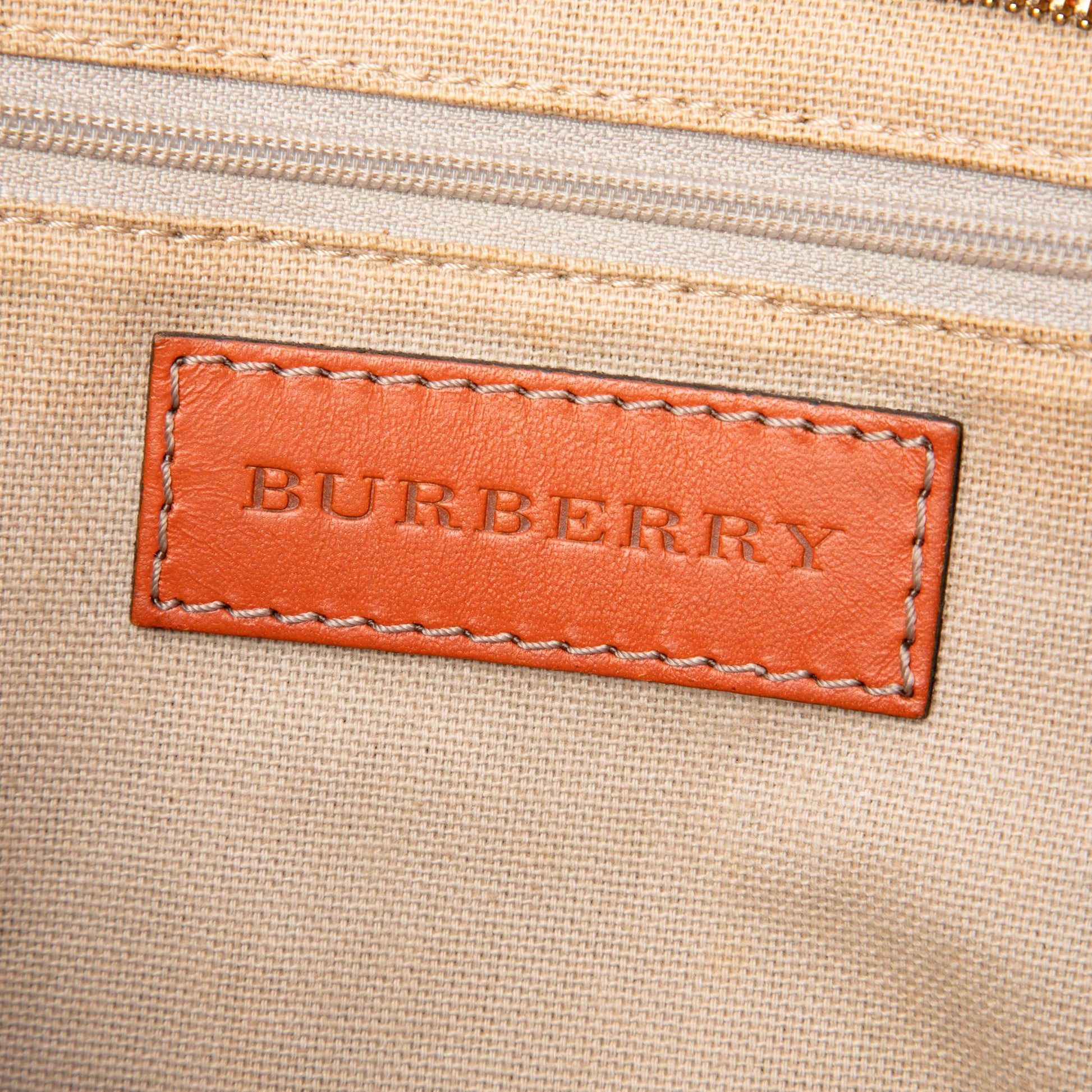 Burberry Small Haymarket Check Coated Canvas Honeywood Tote