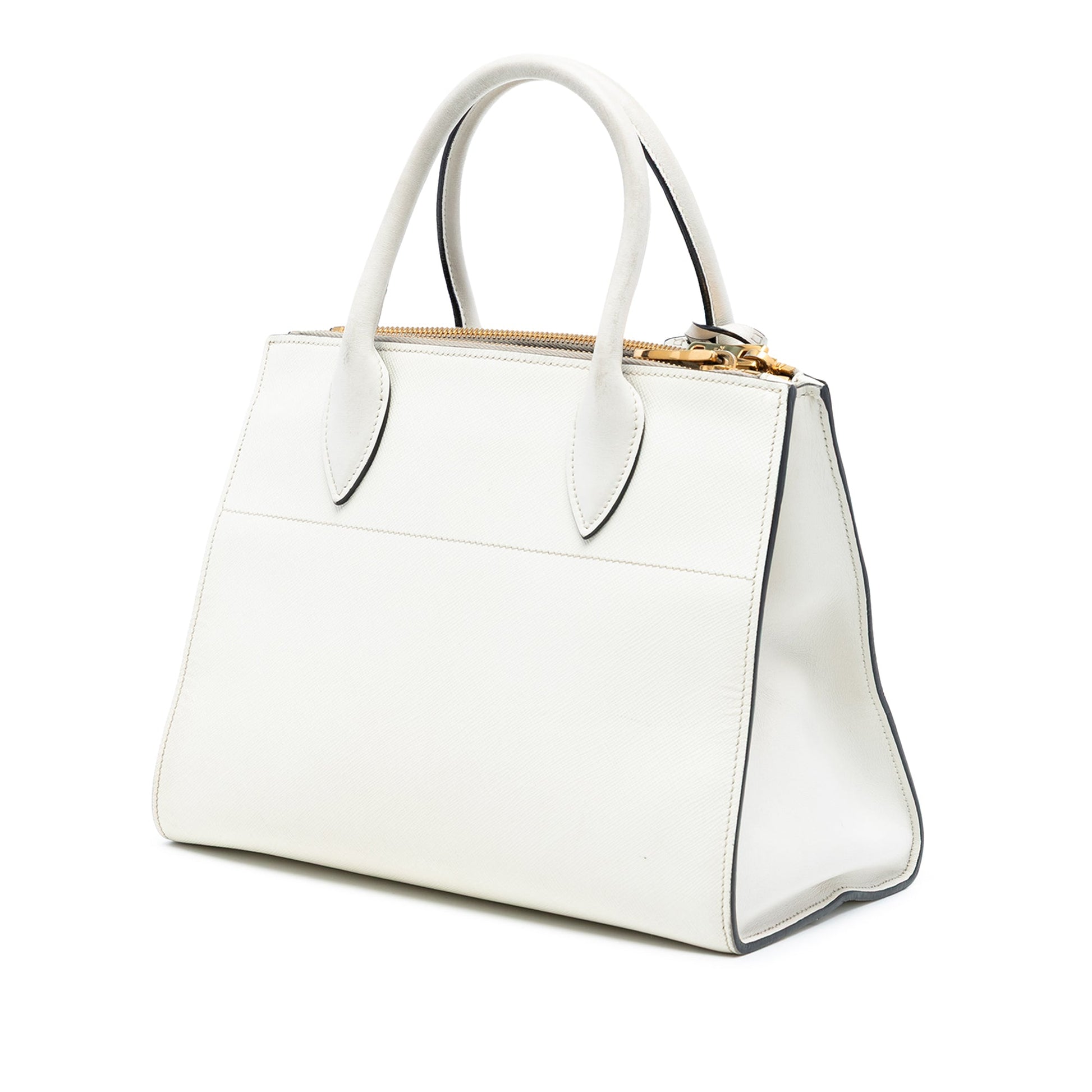 Prada City Calf Trimmed Saffiano Greche Paradigme Bag