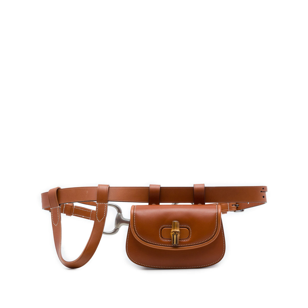 Gucci Mini Calfskin Bamboo 1947 Belt Bag — Brown
