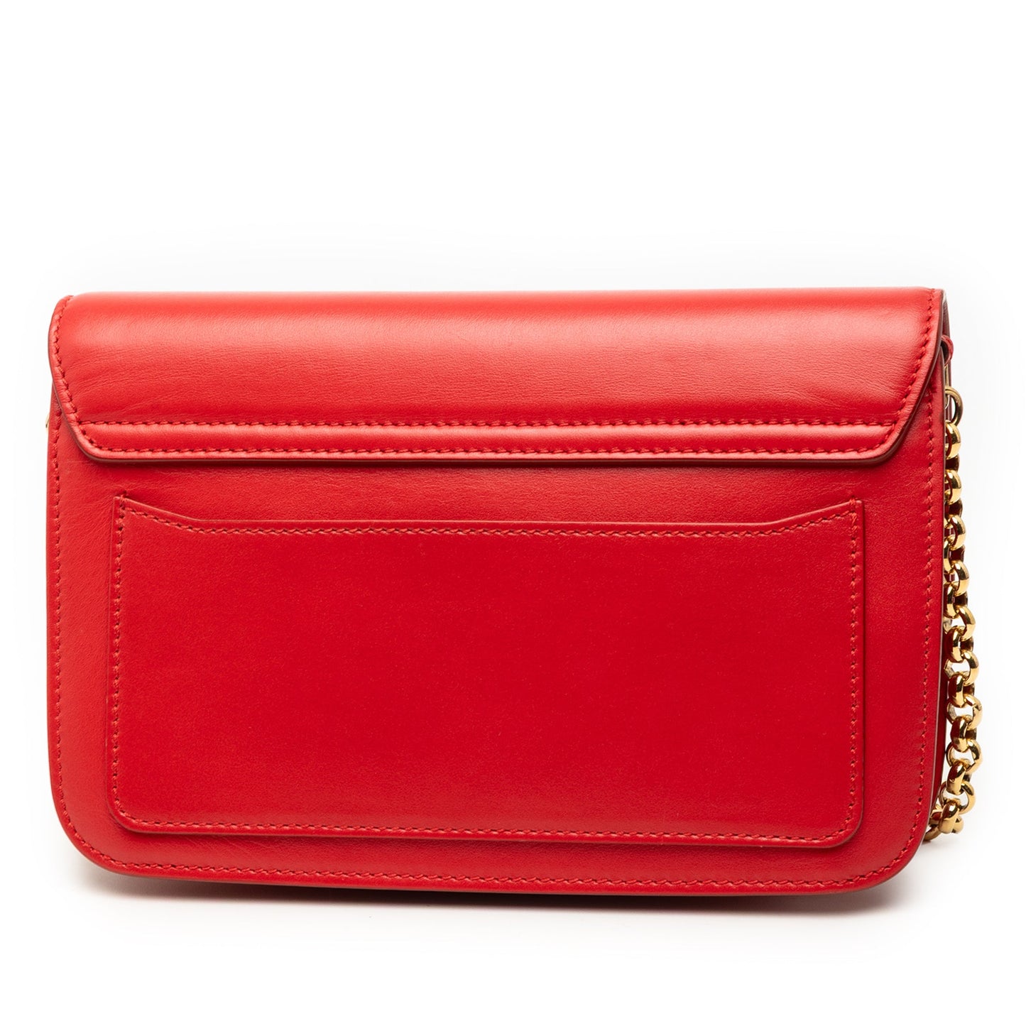 Ferragamo Small Calfskin and Suede C Clutch With Chain