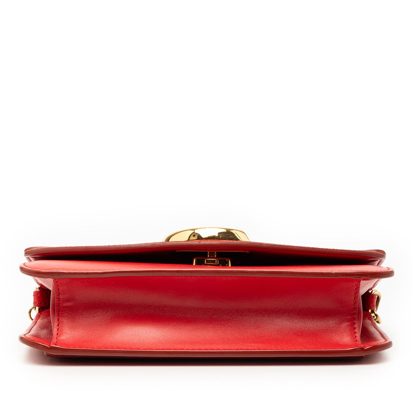 Ferragamo Small Calfskin and Suede C Clutch With Chain
