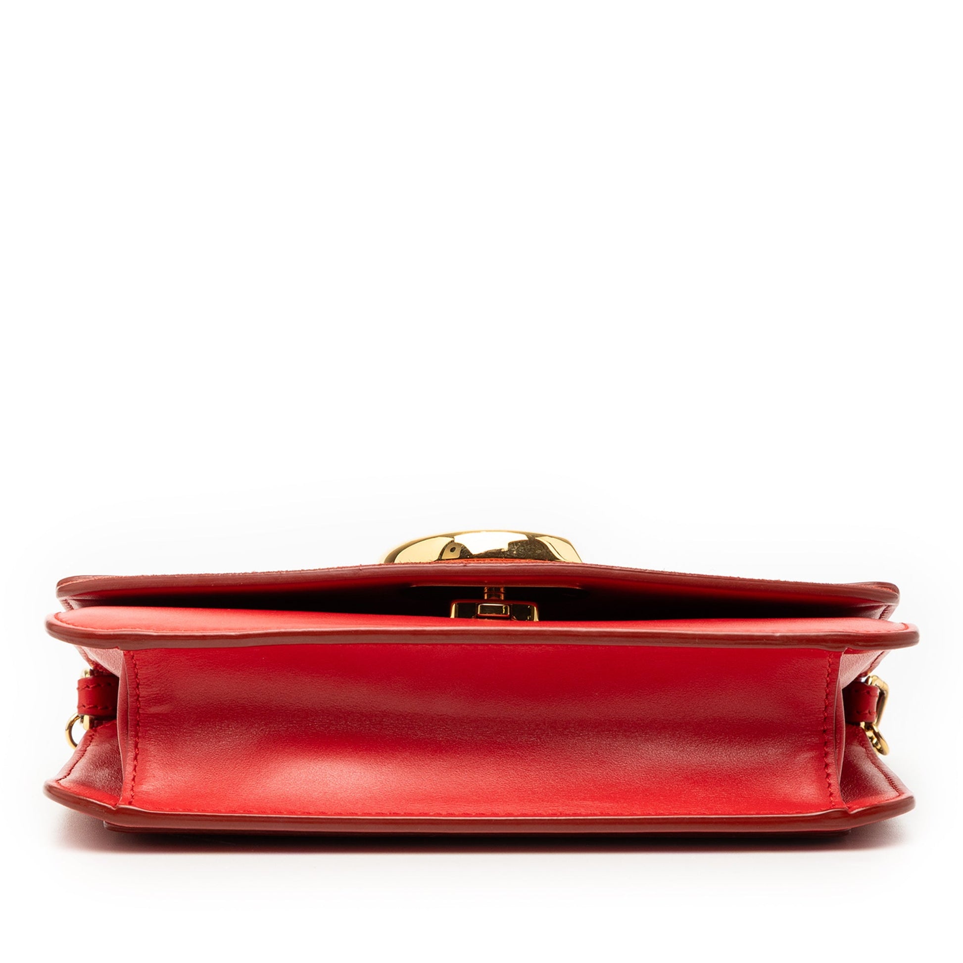Ferragamo Small Calfskin and Suede C Clutch With Chain