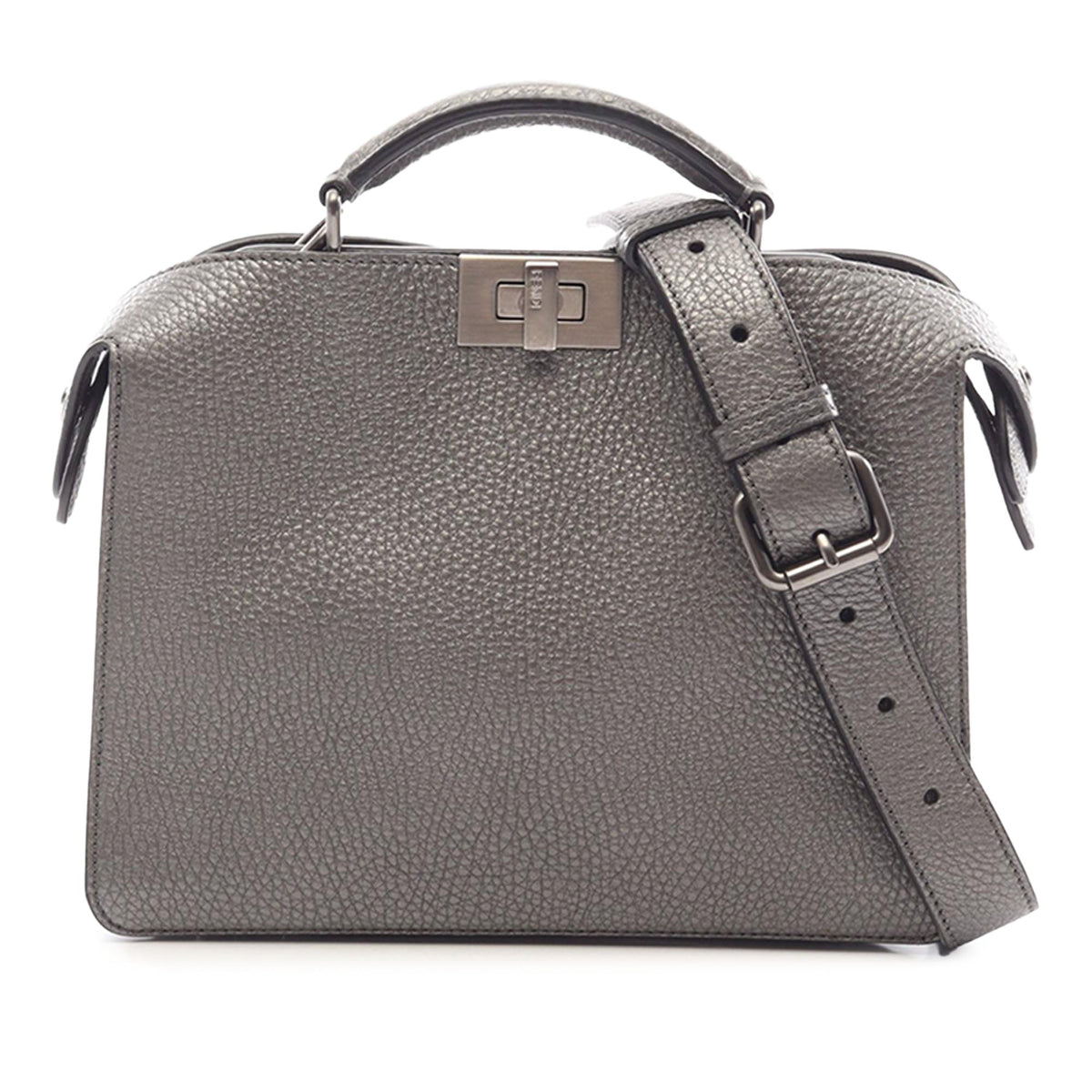 Fendi Mini Leather Peekaboo ISeeU Satchel — Brown