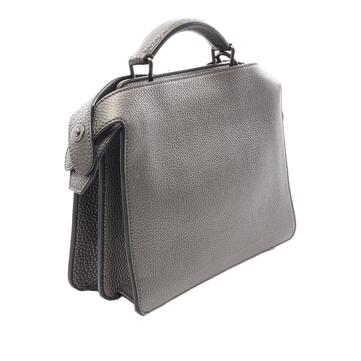 Fendi Mini Leather Peekaboo ISeeU Satchel — Brown