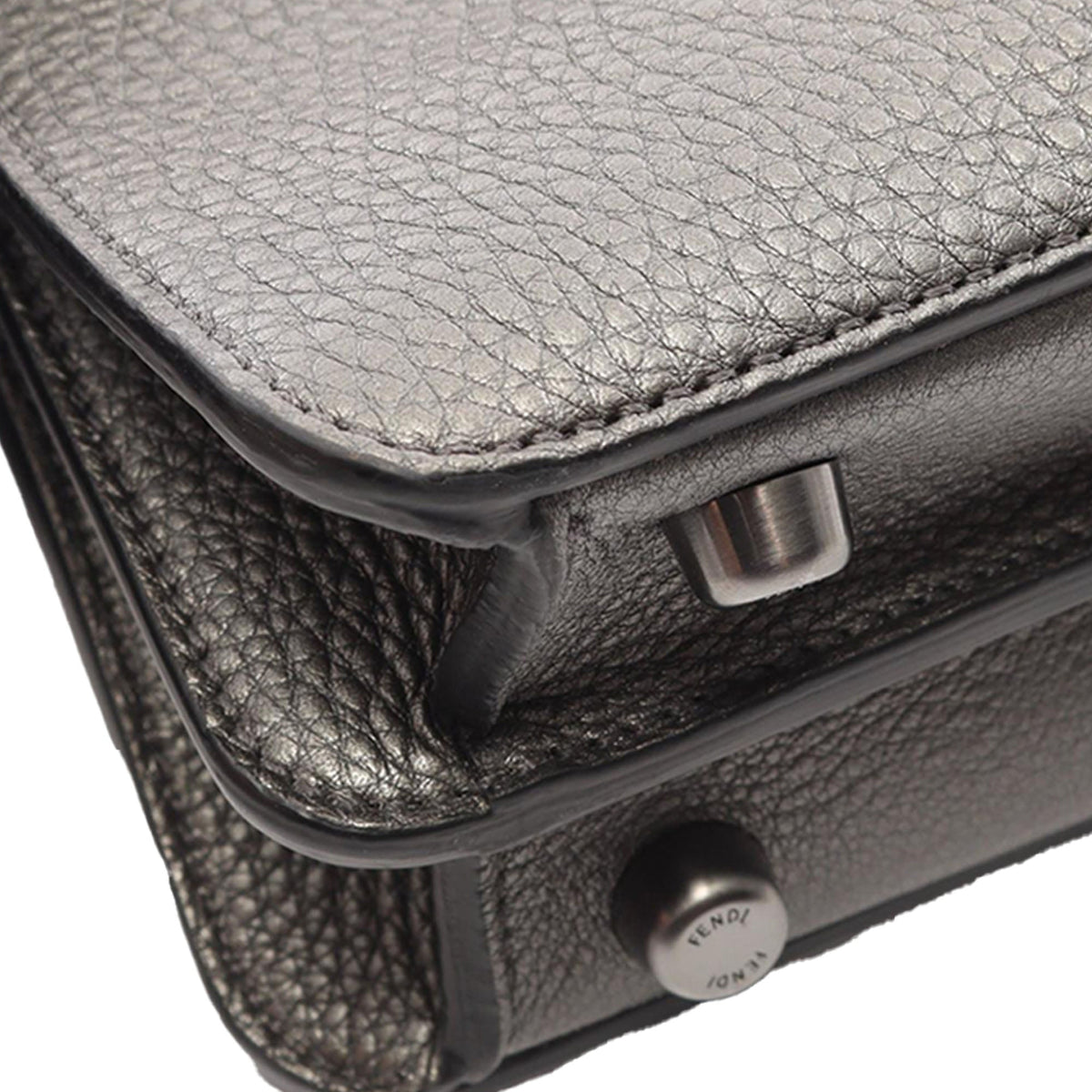 Fendi Mini Leather Peekaboo ISeeU Satchel — Brown