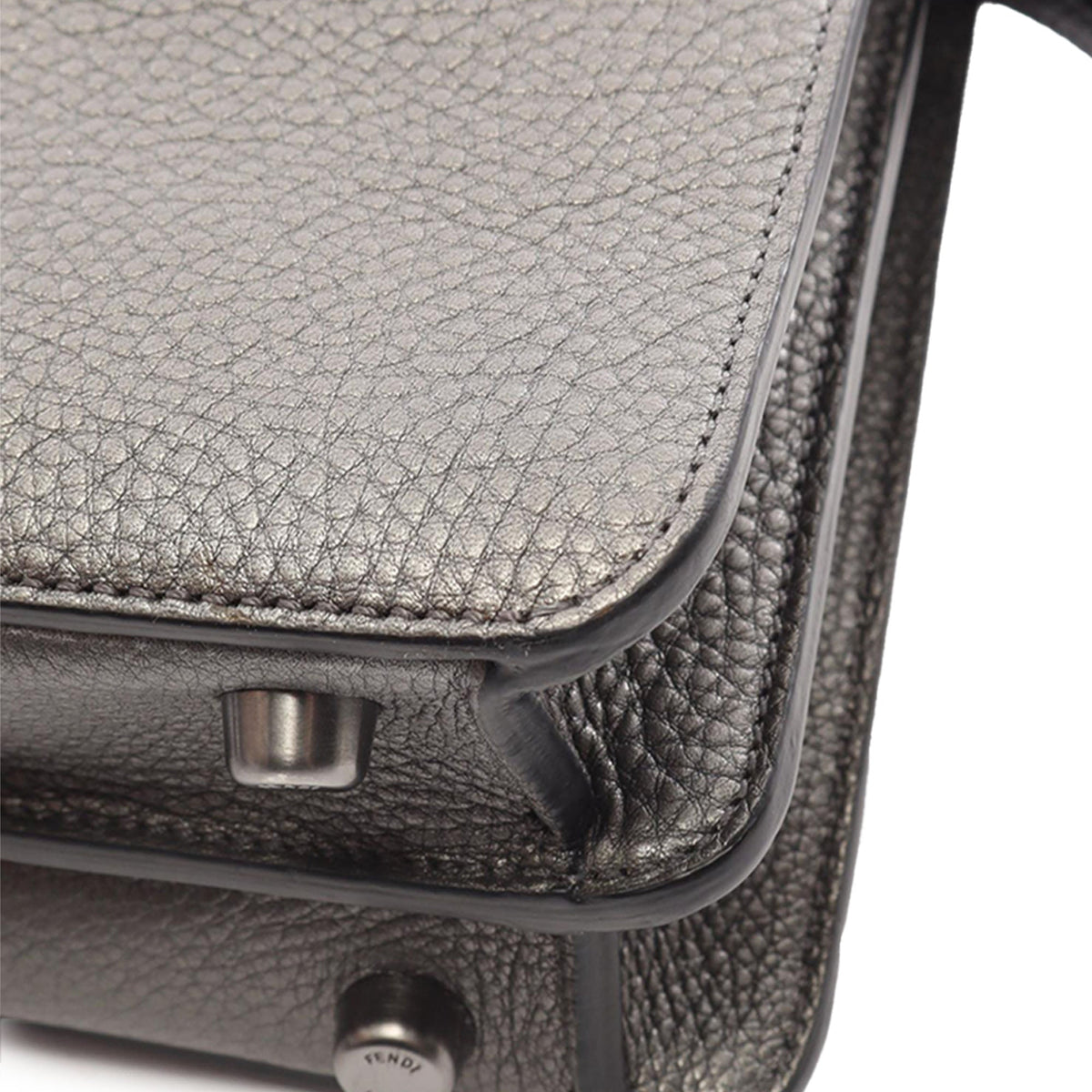 Fendi Mini Leather Peekaboo ISeeU Satchel — Brown