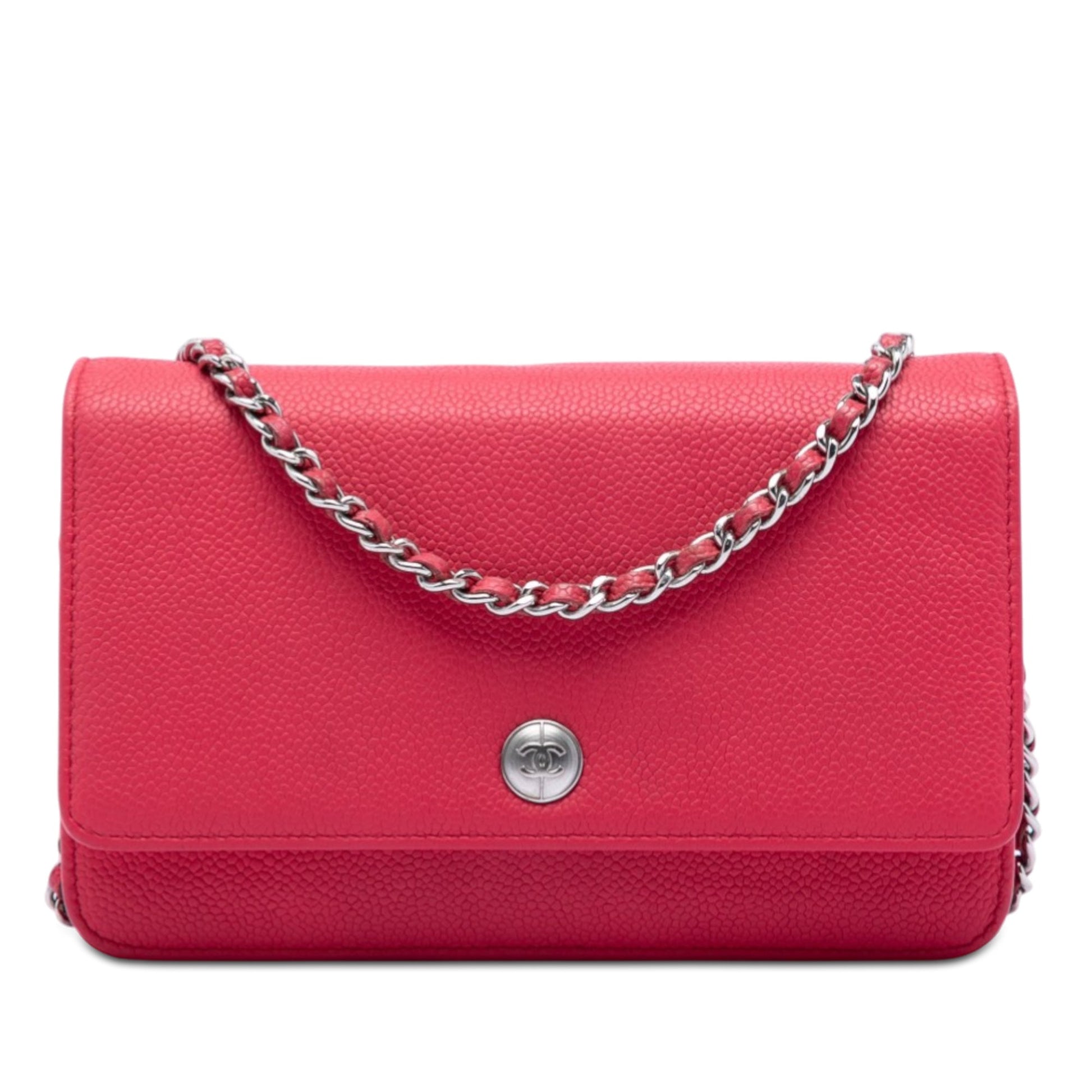 Chanel Caviar Bicolor CC Wallet On Chain