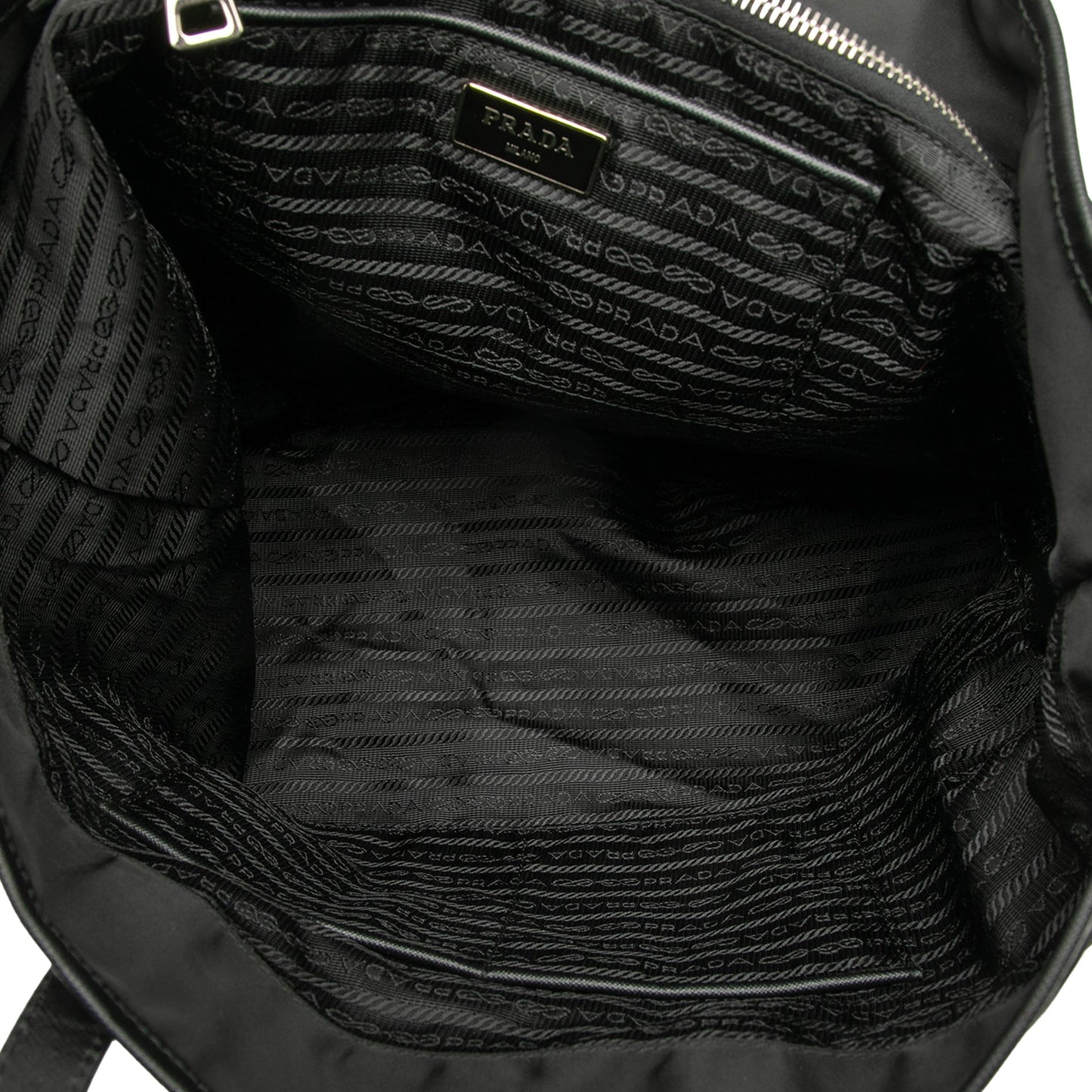 Prada Saffiano Trimmed Tessuto Applique Tote