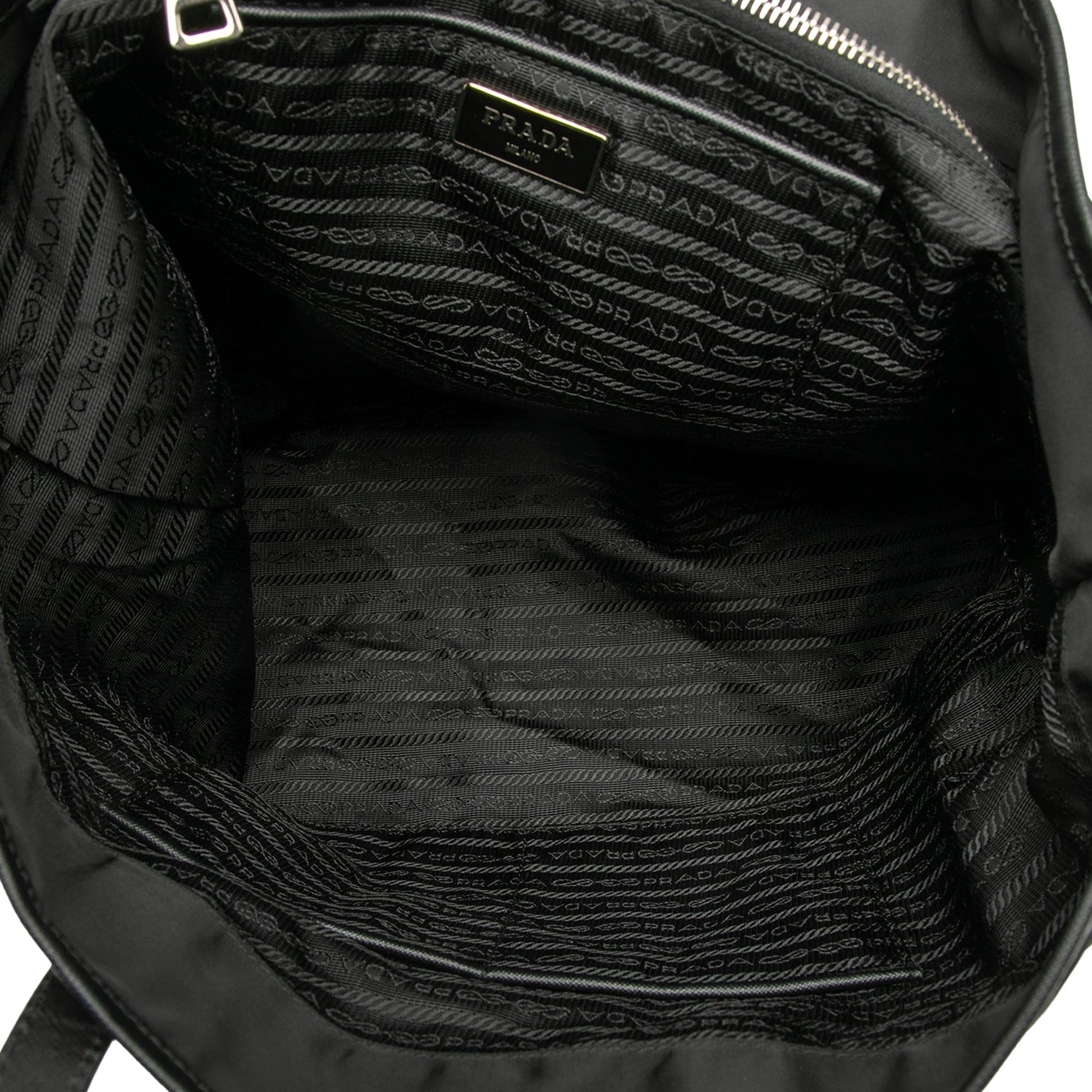 Prada Saffiano Trimmed Tessuto Applique Tote