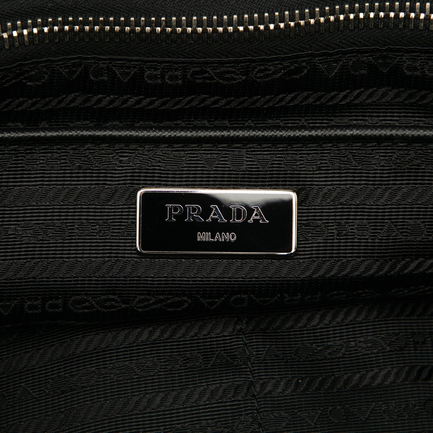 Prada Saffiano Trimmed Tessuto Applique Tote