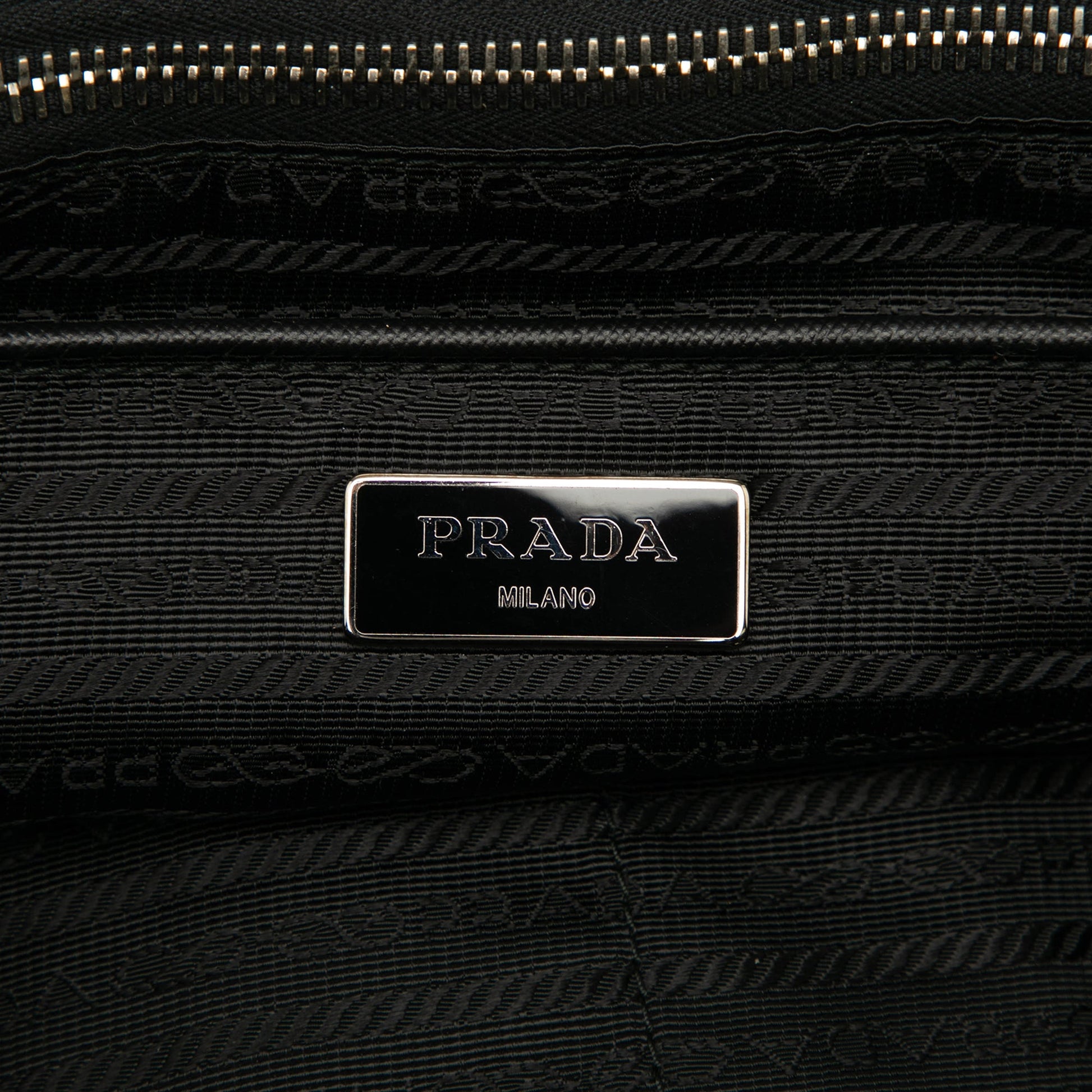 Prada Saffiano Trimmed Tessuto Applique Tote