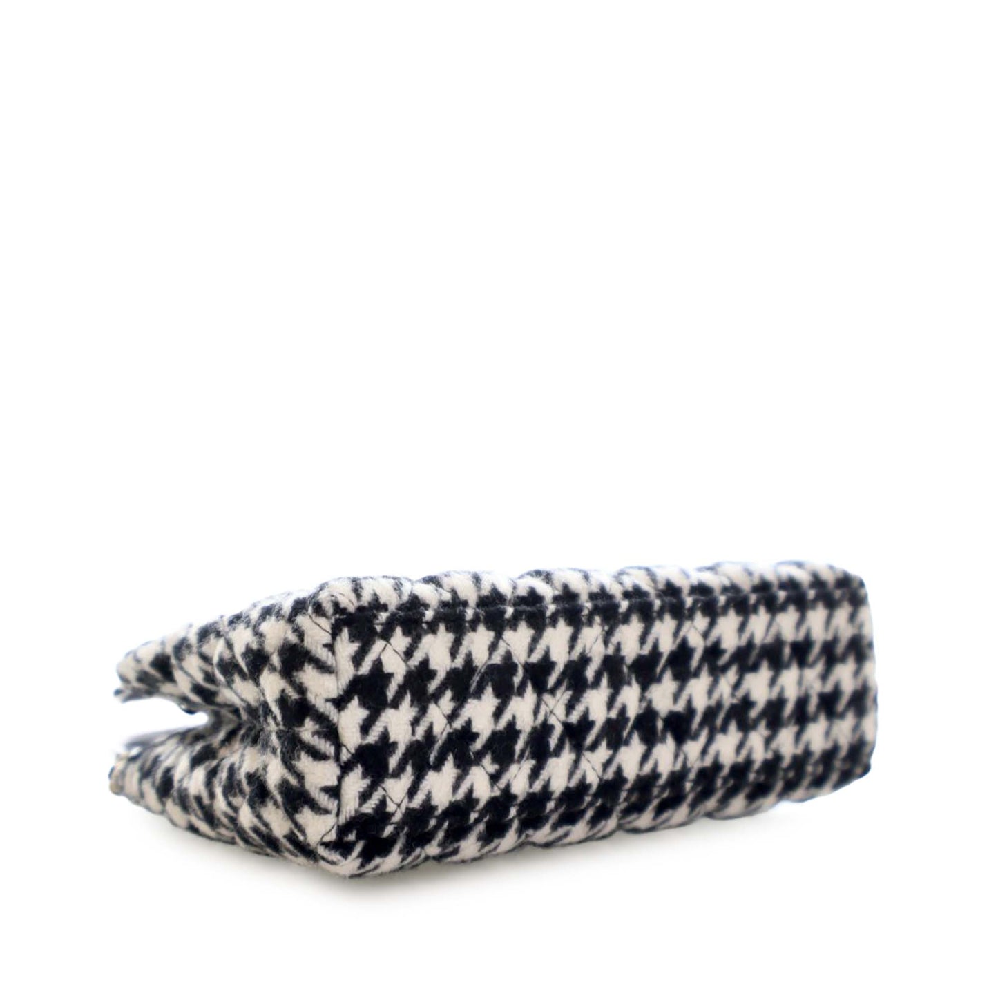 Chanel Nano Quilted Houndstooth Tweed Kelly Shopper Bag