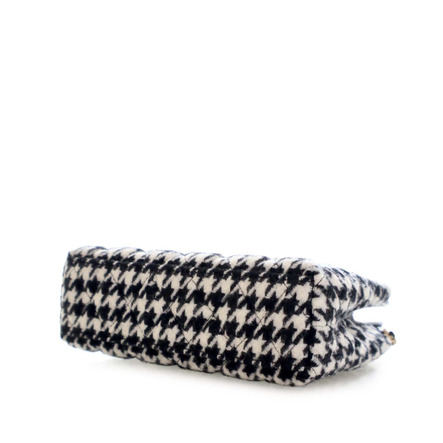Chanel Nano Quilted Houndstooth Tweed Kelly Shopper Bag