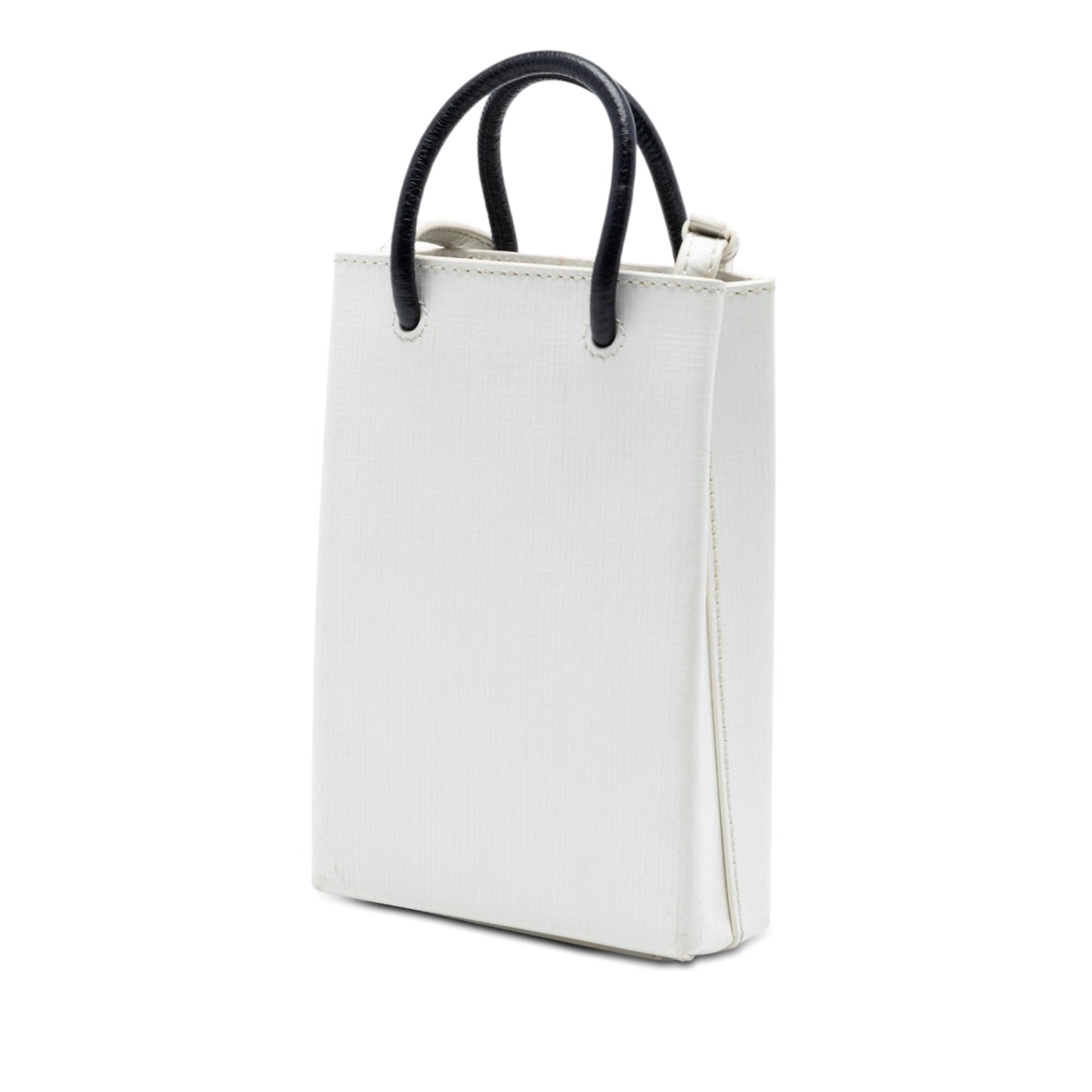 Balenciaga Mini Calfskin Logo Shopping Phone Holder