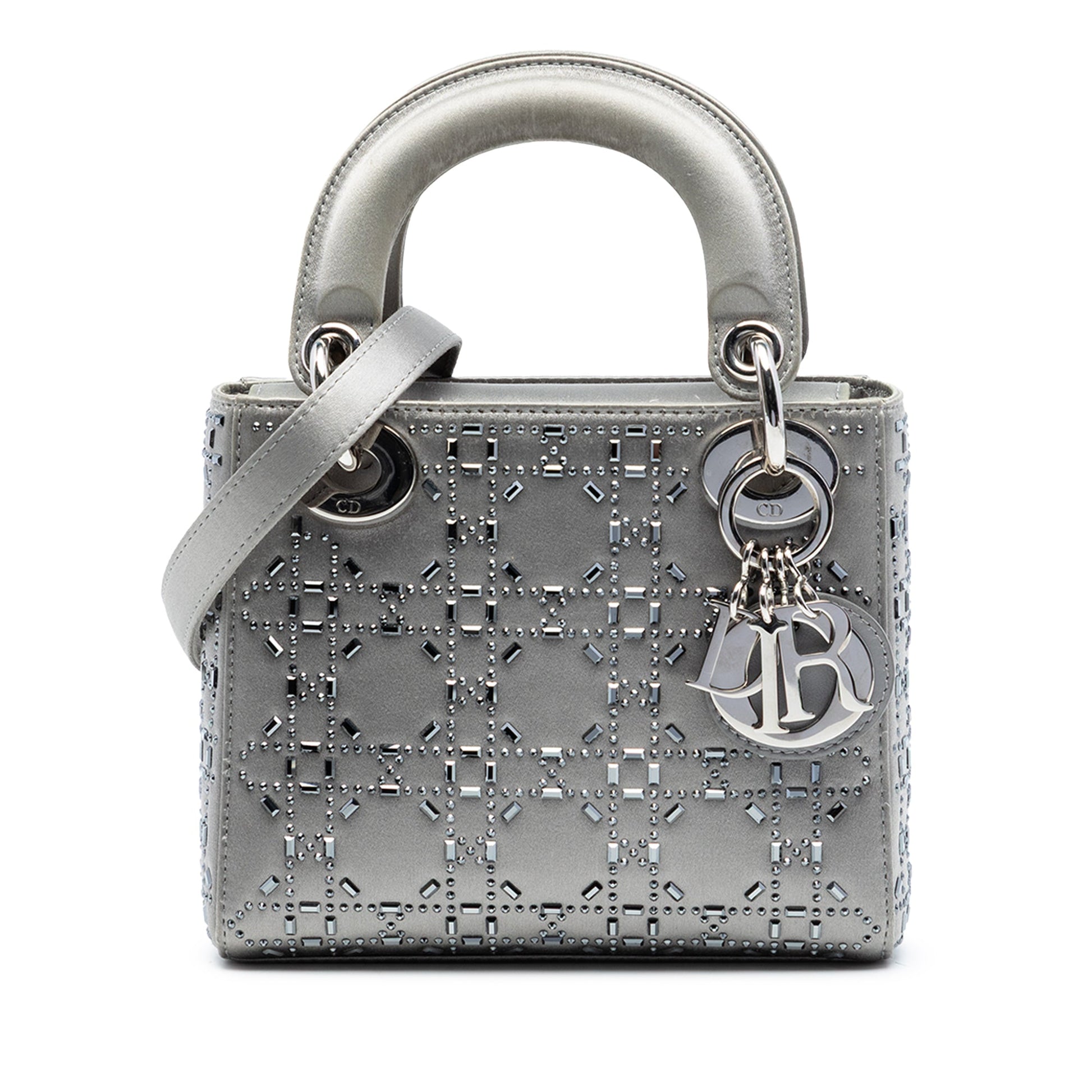 Dior Mini Satin Cannage Strass Crystal Embellished Lady Dior