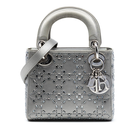 Dior Mini Satin Cannage Strass Crystal Embellished Lady Dior