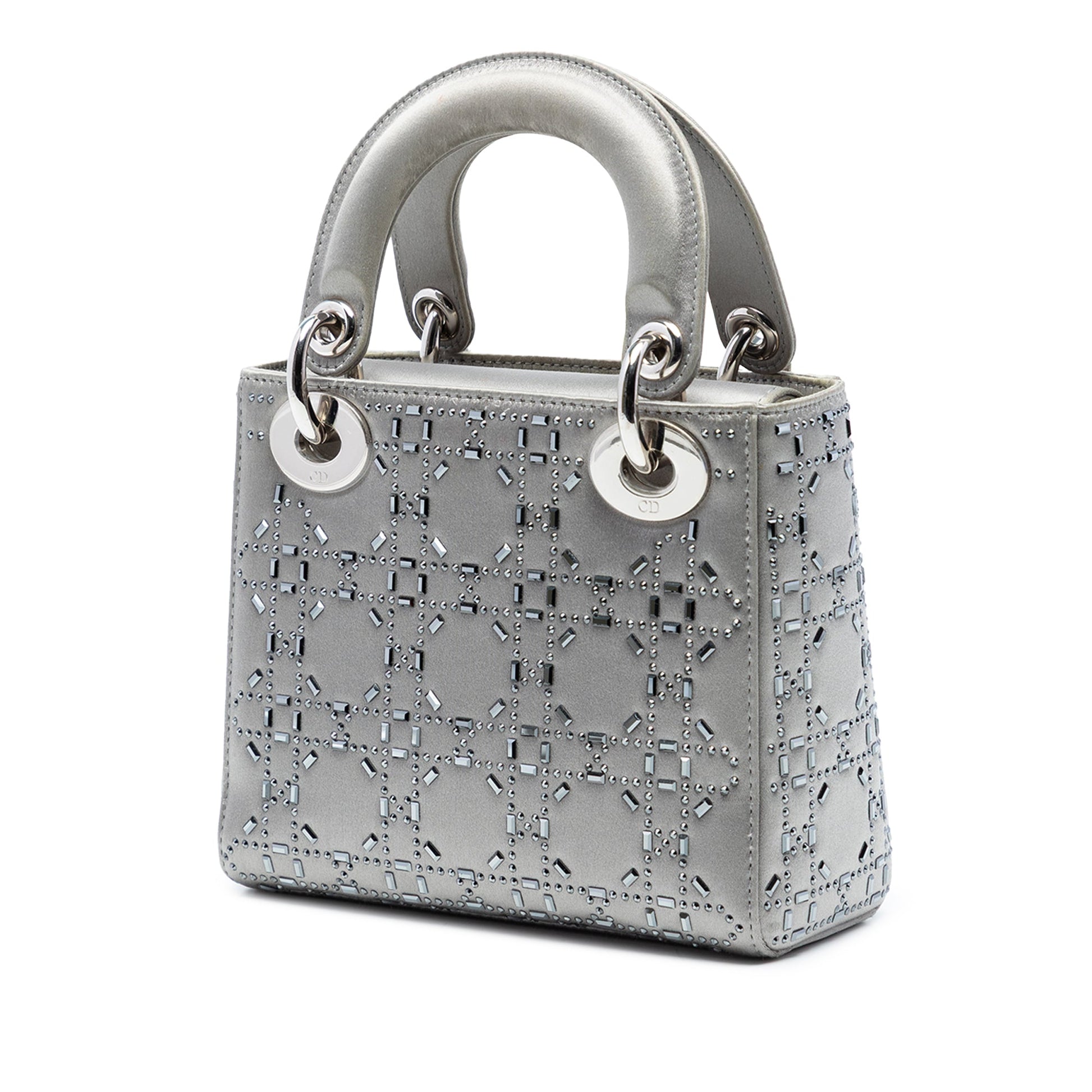 Dior Mini Satin Cannage Strass Crystal Embellished Lady Dior