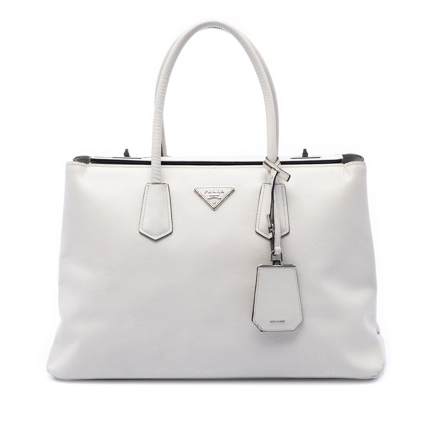 Prada Saffiano Cuir Turnlock Twin Satchel