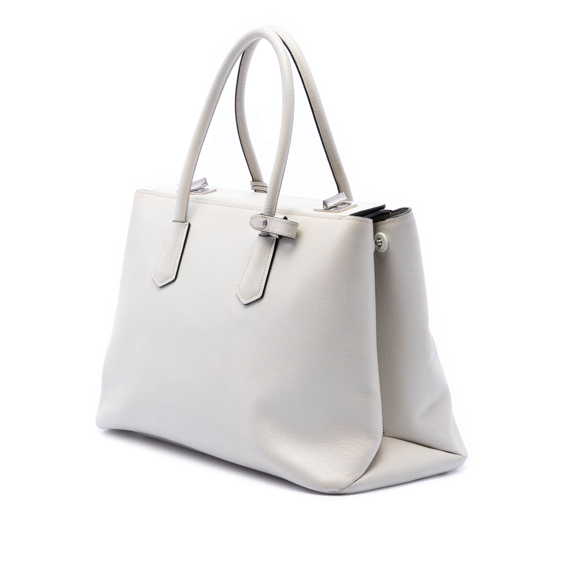 Prada Saffiano Cuir Turnlock Twin Satchel