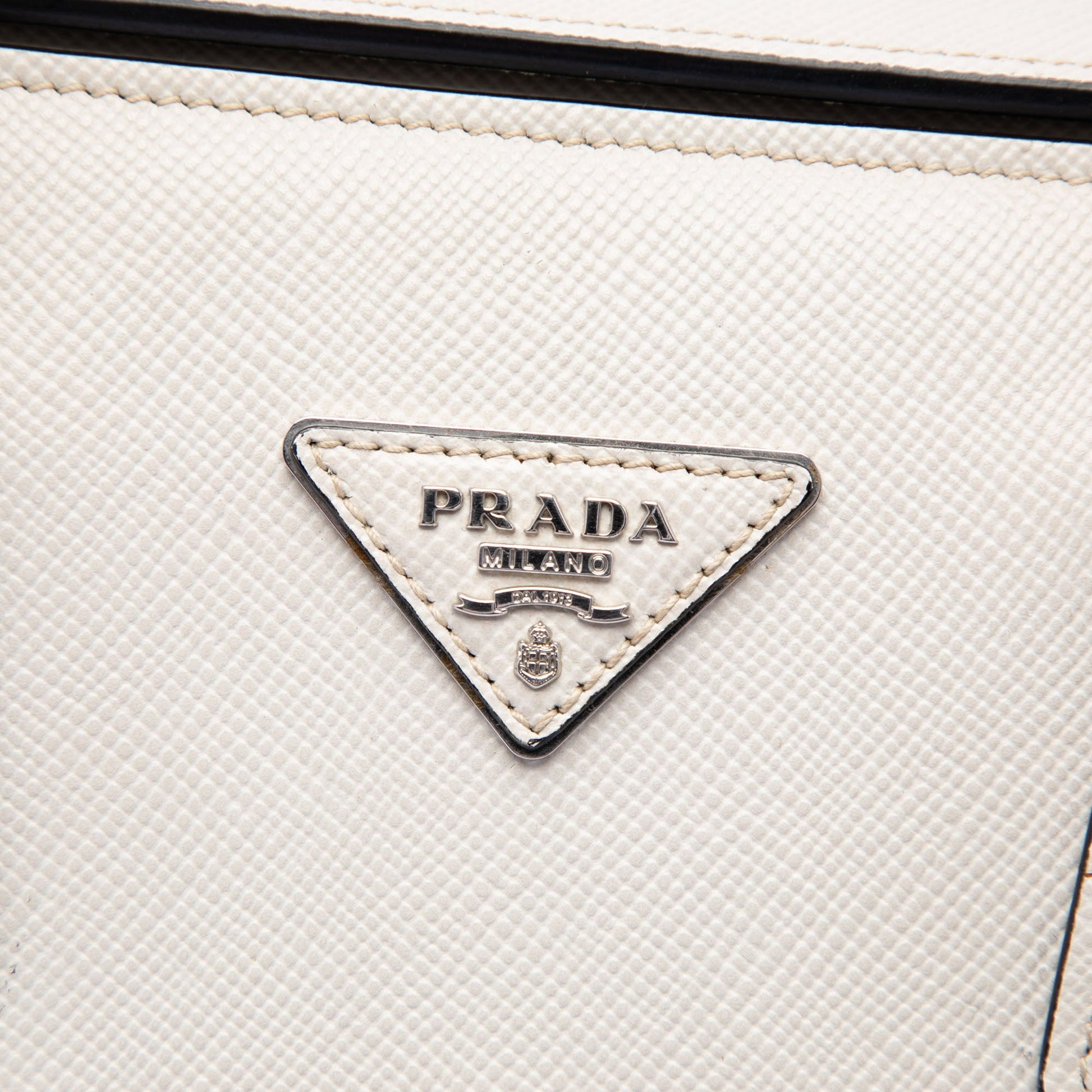 Prada Saffiano Cuir Turnlock Twin Satchel
