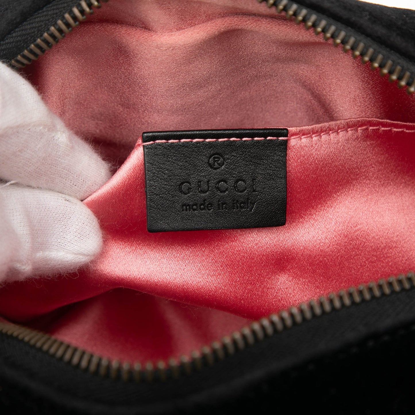 Gucci Mini GG Marmont Crystal Embellished Matelasse Velvet Crossbody