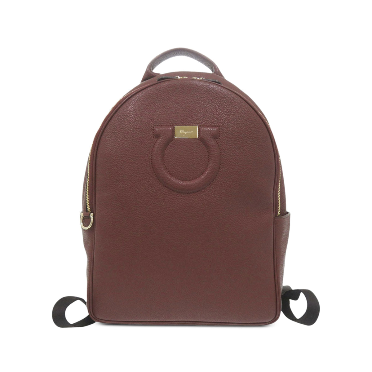 Ferragamo Leather Gancini Backpack — Red