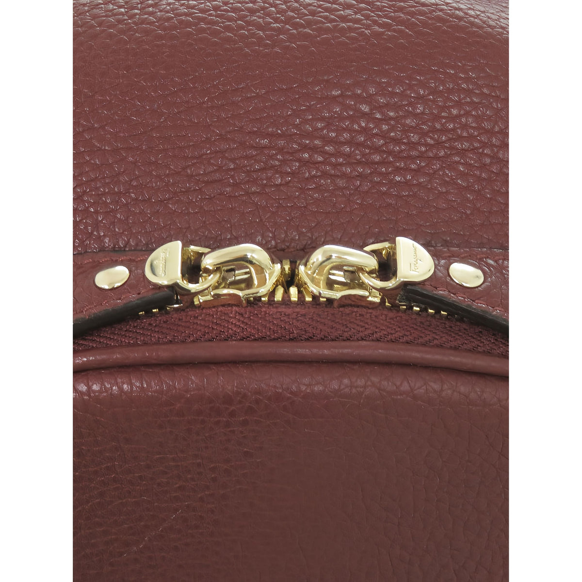 Ferragamo Leather Gancini Backpack — Red
