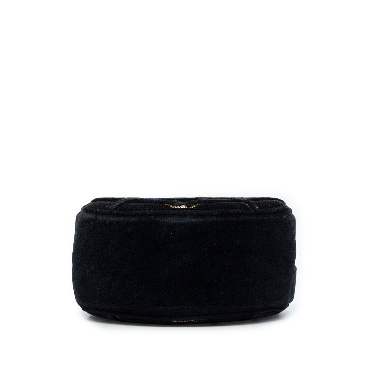 Chanel Velvet Pearl Sequin Round Crossbody — Black