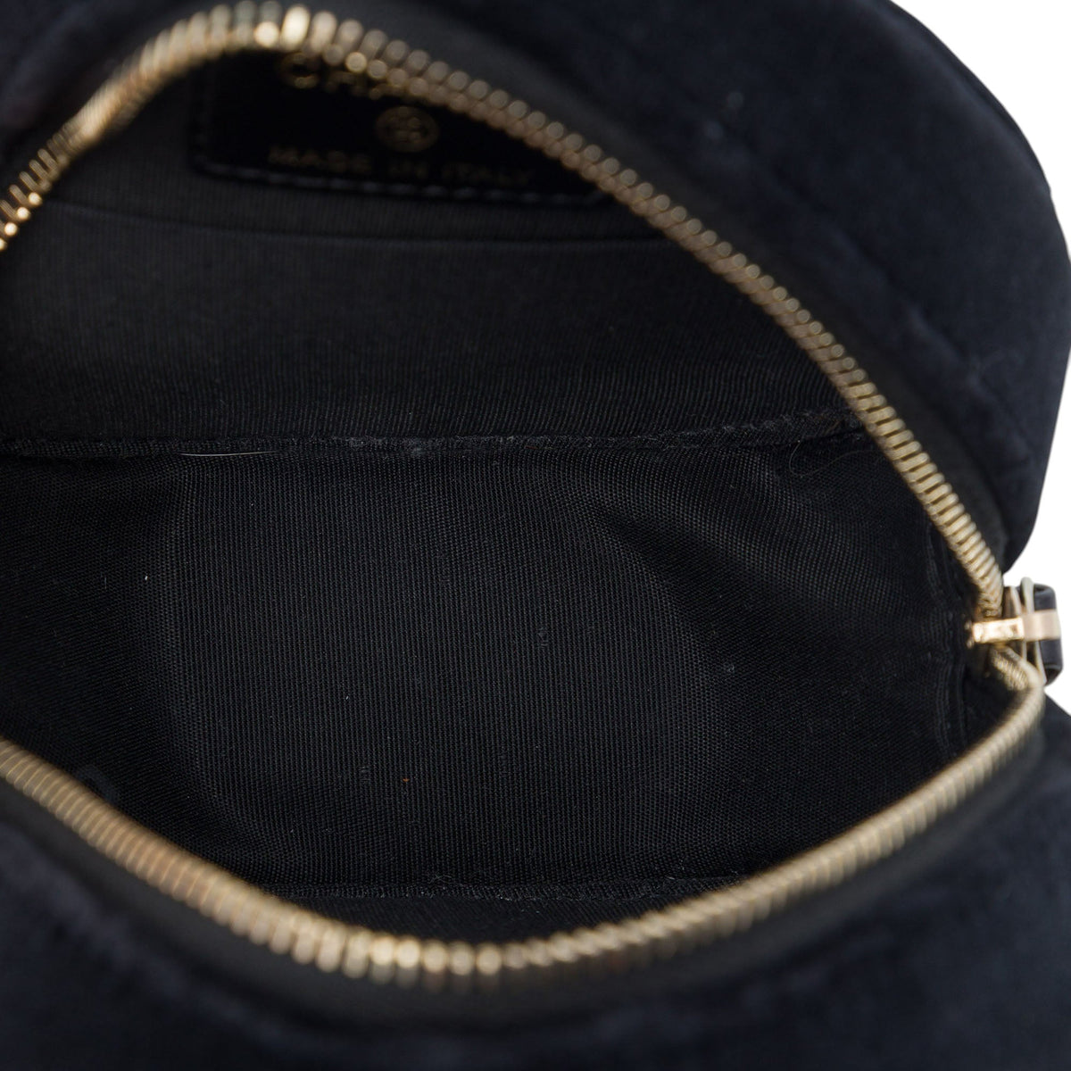 Chanel Velvet Pearl Sequin Round Crossbody — Black