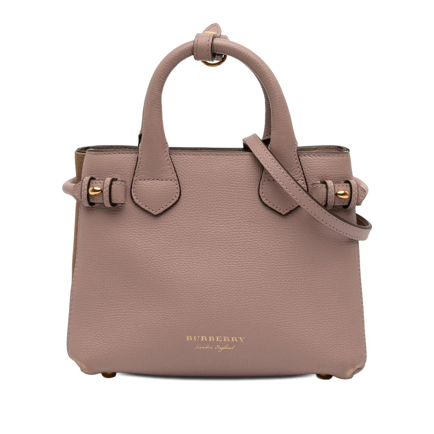 Burberry Small Leather and House Check Banner Satchel