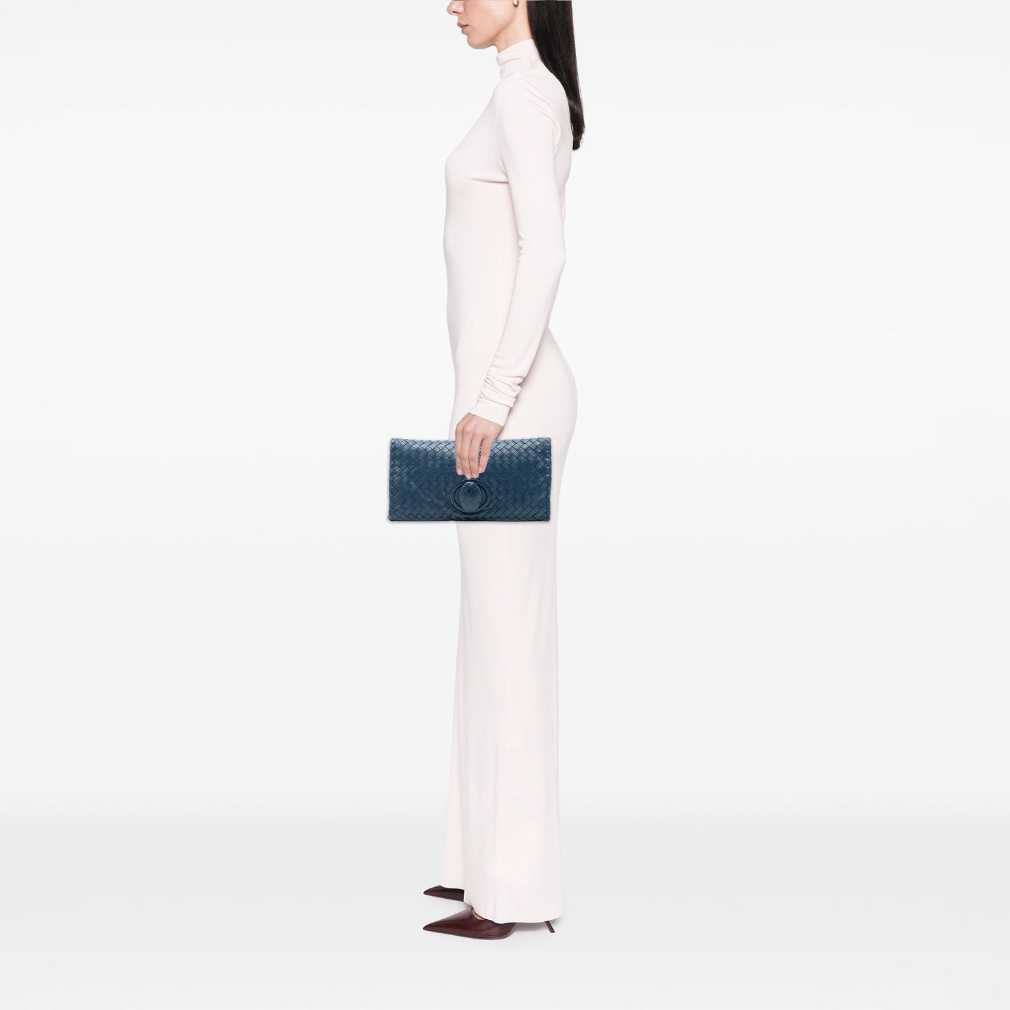 Bottega Veneta Nappa Intrecciato Turn Lock Clutch