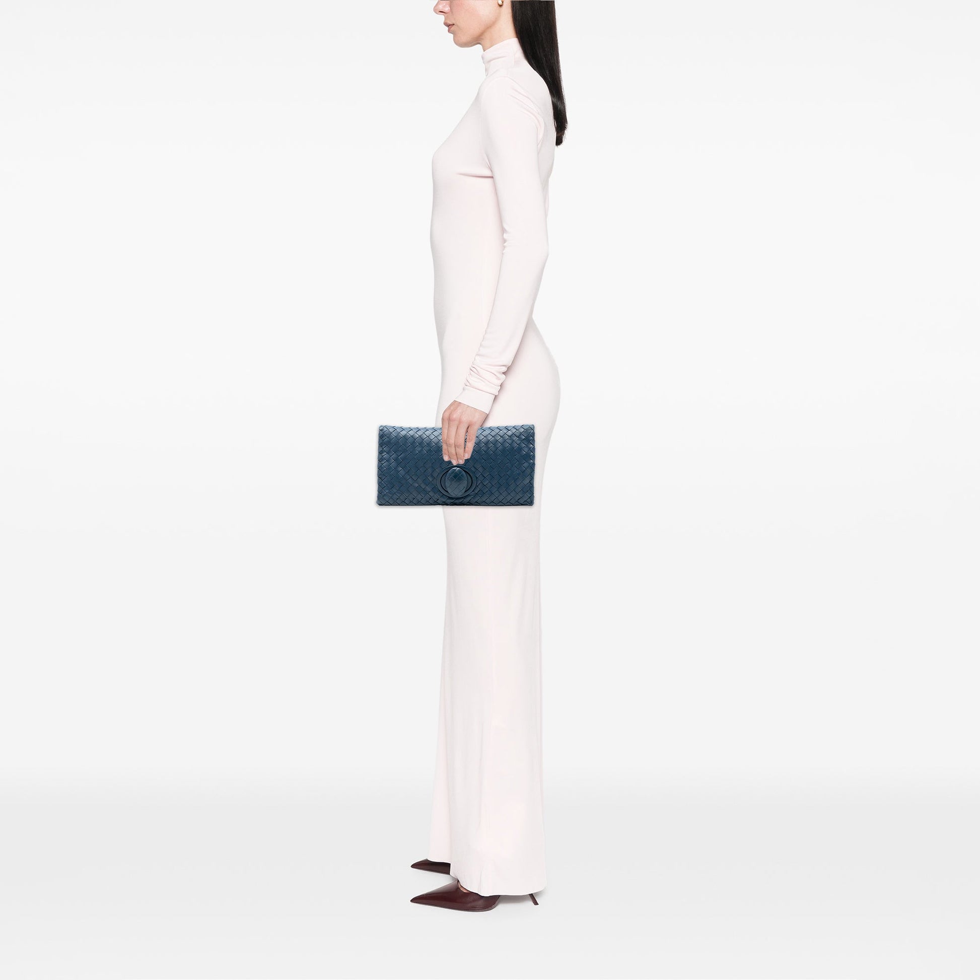 Bottega Veneta Nappa Intrecciato Turn Lock Clutch