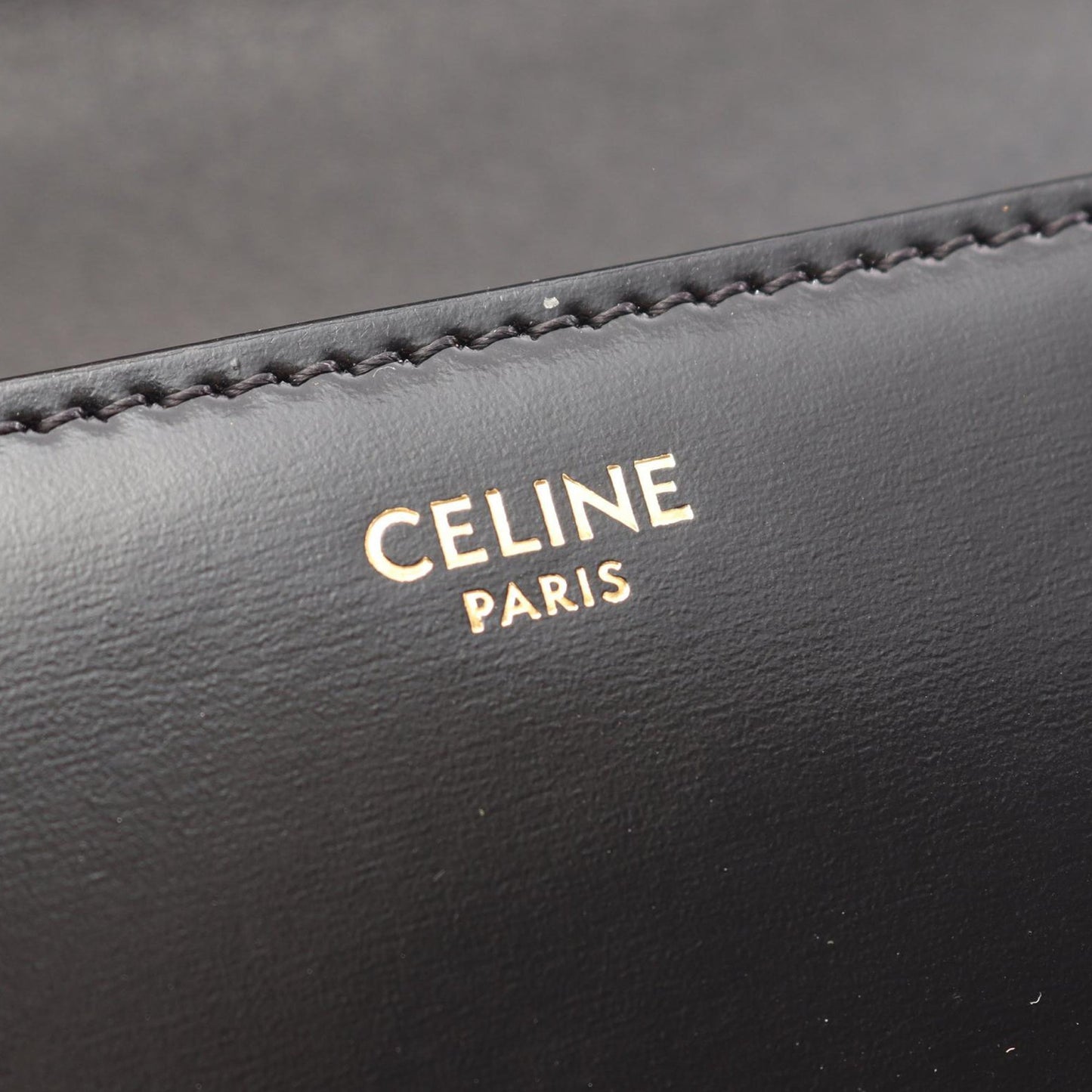 Celine Shiny Calfskin Triomphe Claude Shoulder Bag