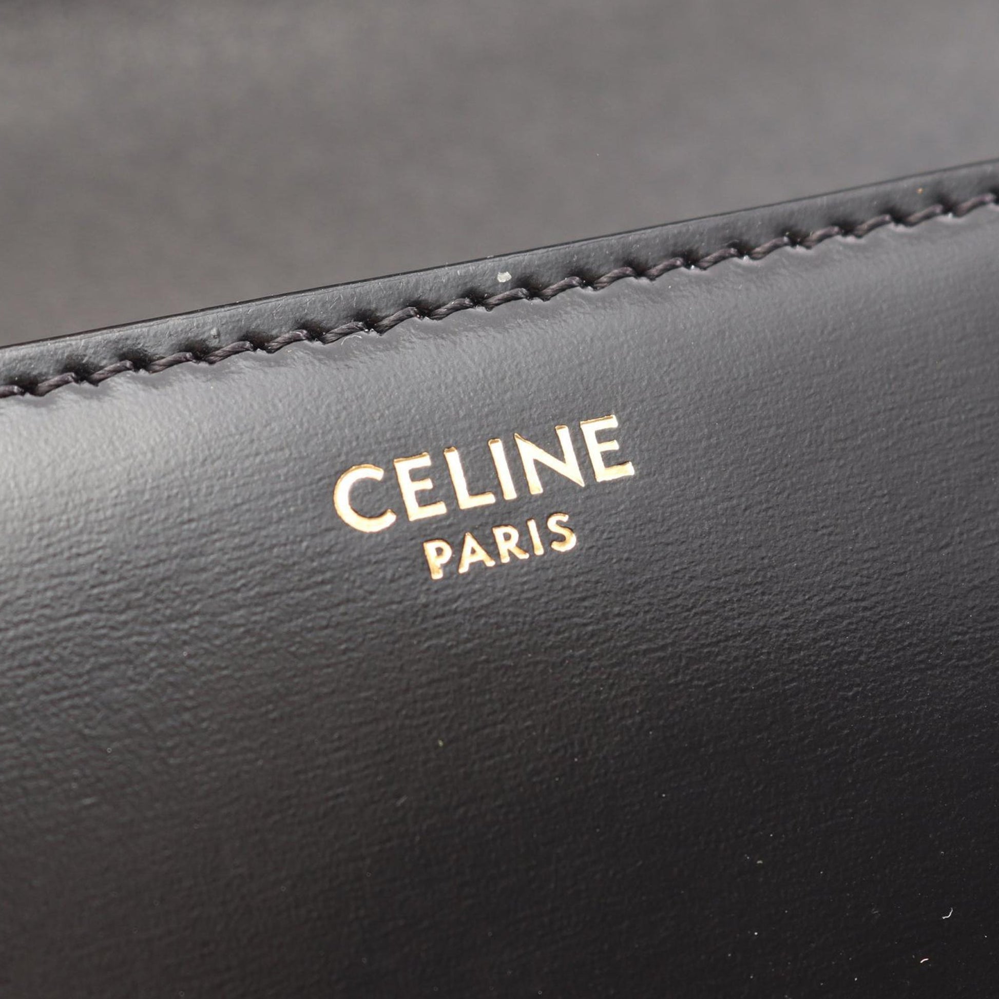 Celine Shiny Calfskin Triomphe Claude Shoulder Bag