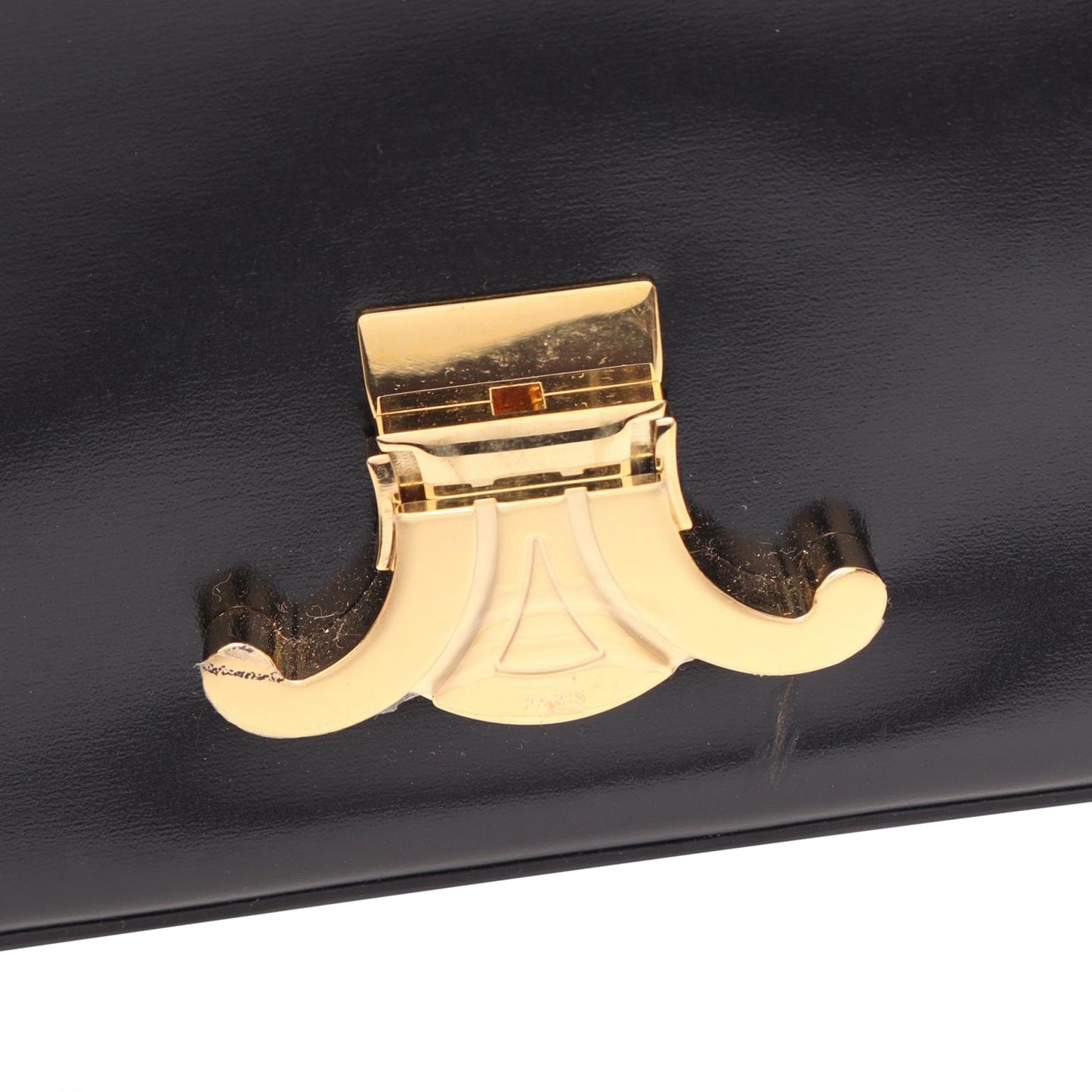Celine Shiny Calfskin Triomphe Claude Shoulder Bag