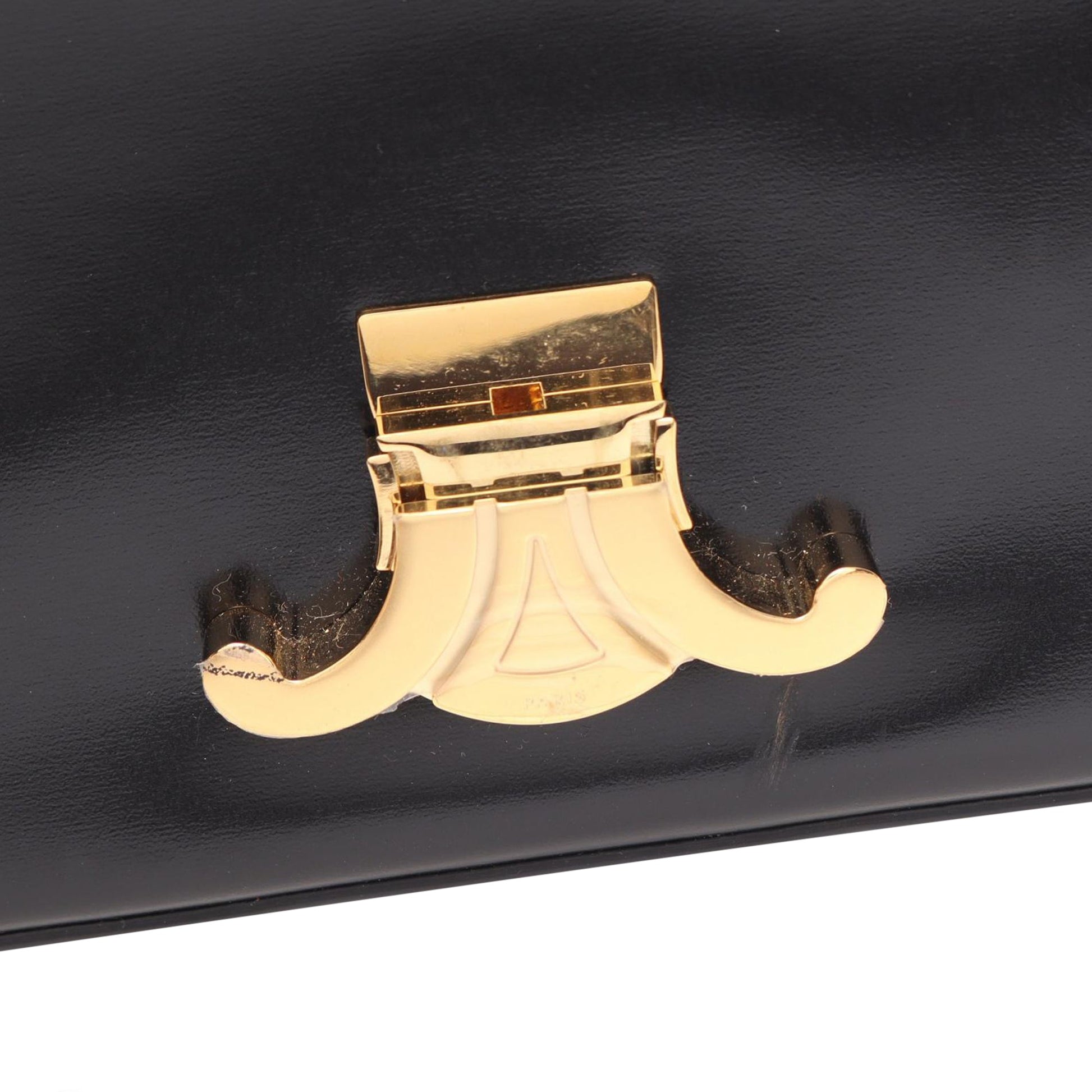 Celine Shiny Calfskin Triomphe Claude Shoulder Bag