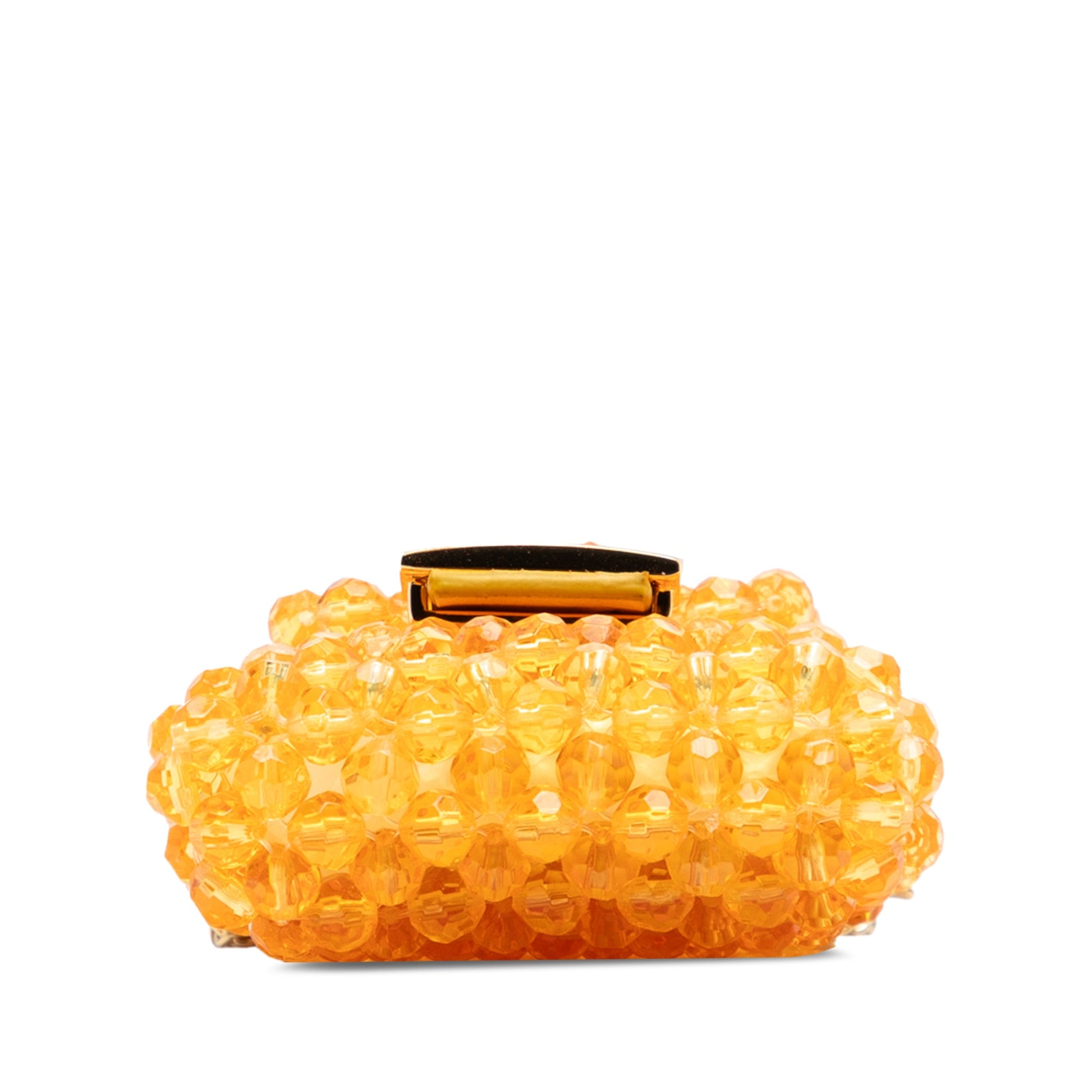 Fendi Mini Glass Vitello King Beaded Pico Baguette Charm