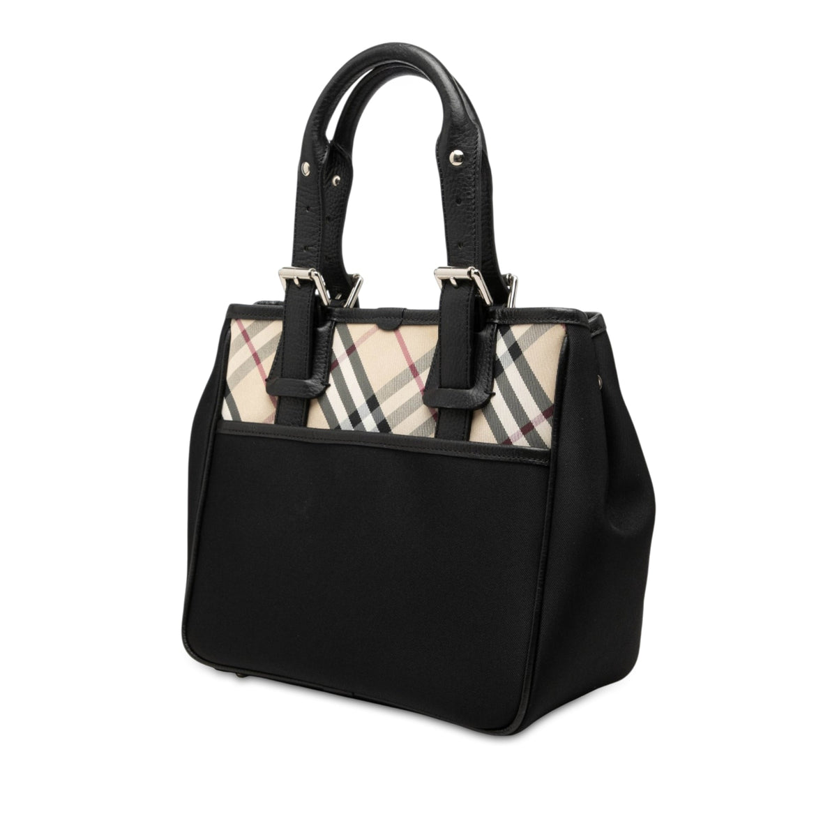 Burberry Nova Check Trimmed Nylon Handbag