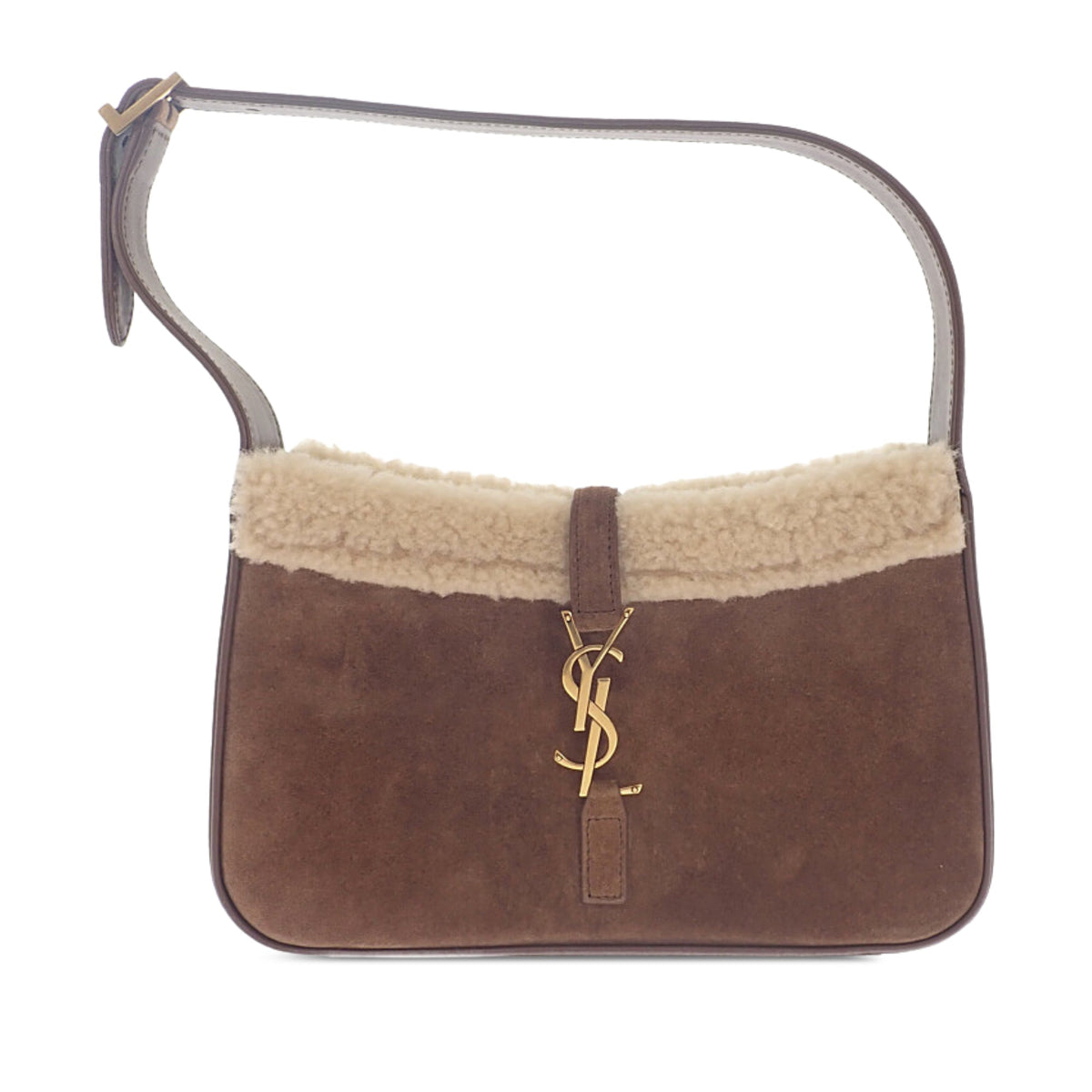 Saint Laurent Shearling Trimmed Suede Le 5 a 7