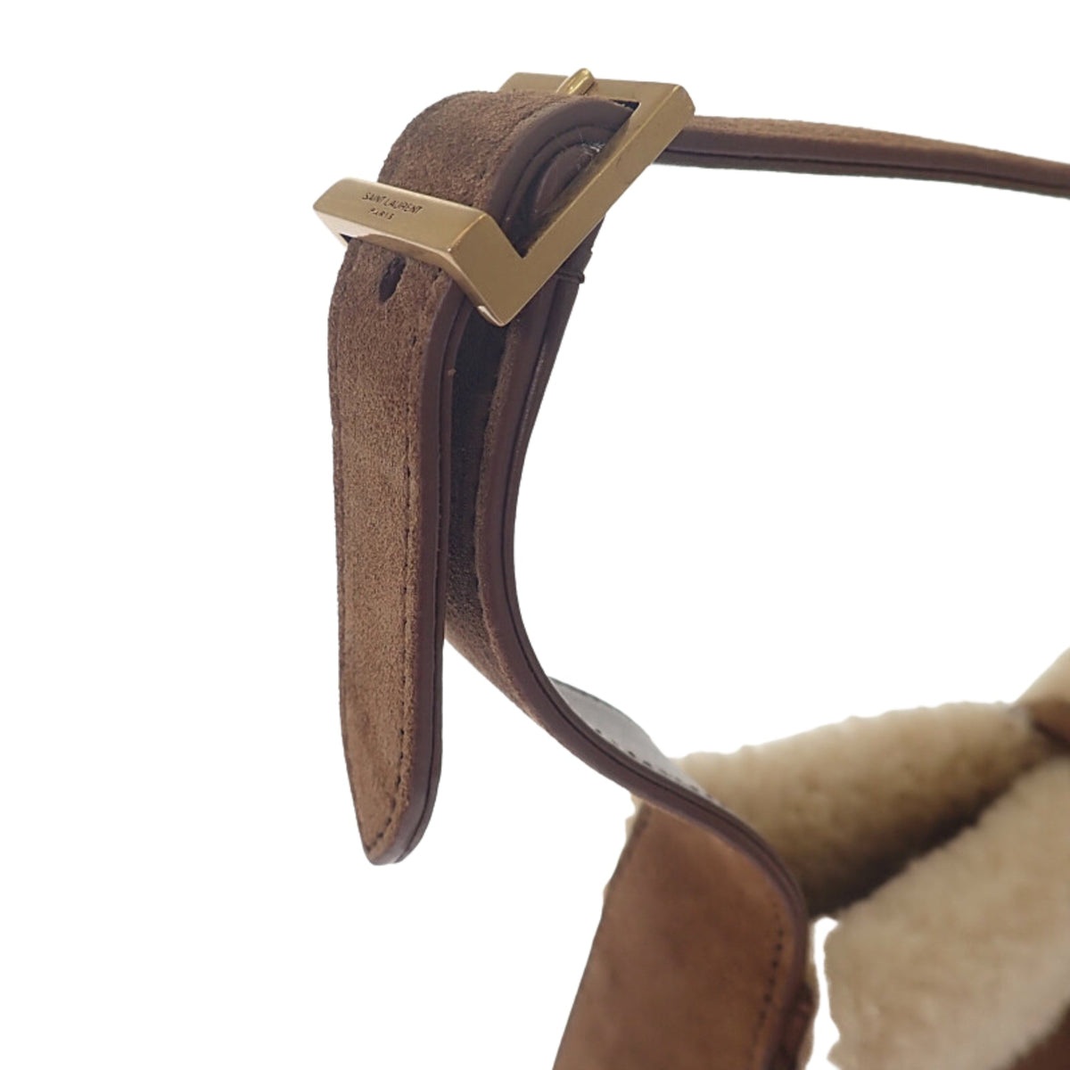 Saint Laurent Shearling Trimmed Suede Le 5 a 7