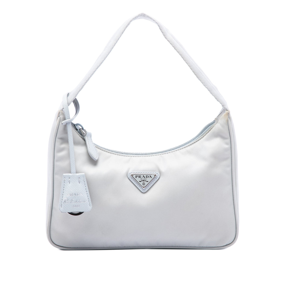 Prada Mini Tessuto Re Edition 2000 Shoulder Bag — Gray