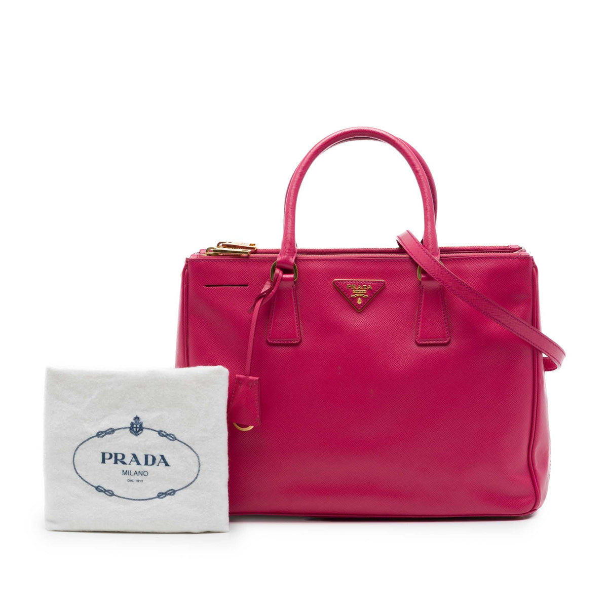 Prada Medium Saffiano Lux Galleria Double Zip Tote