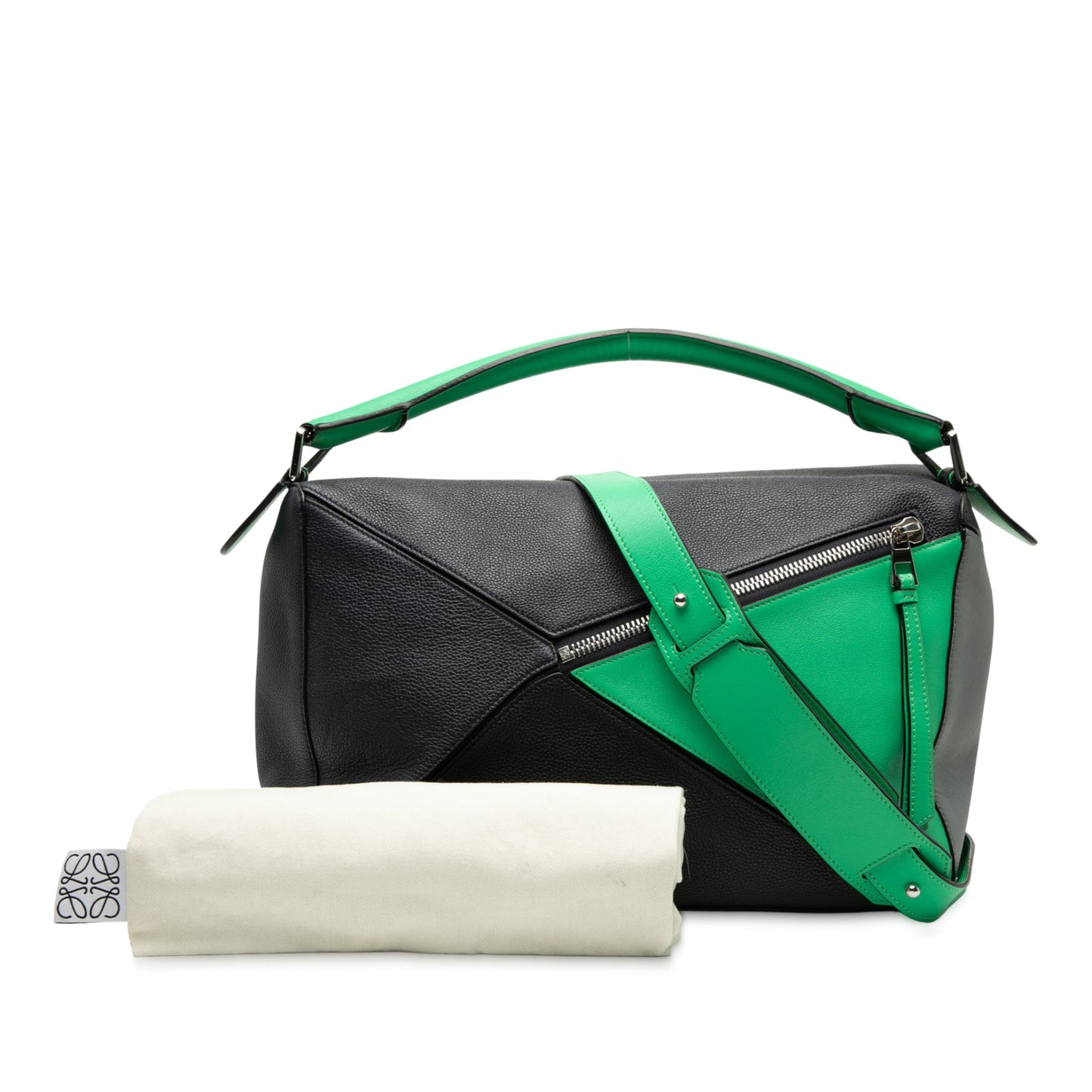LOEWE Large Multicolor Calfskin Puzzle Satchel