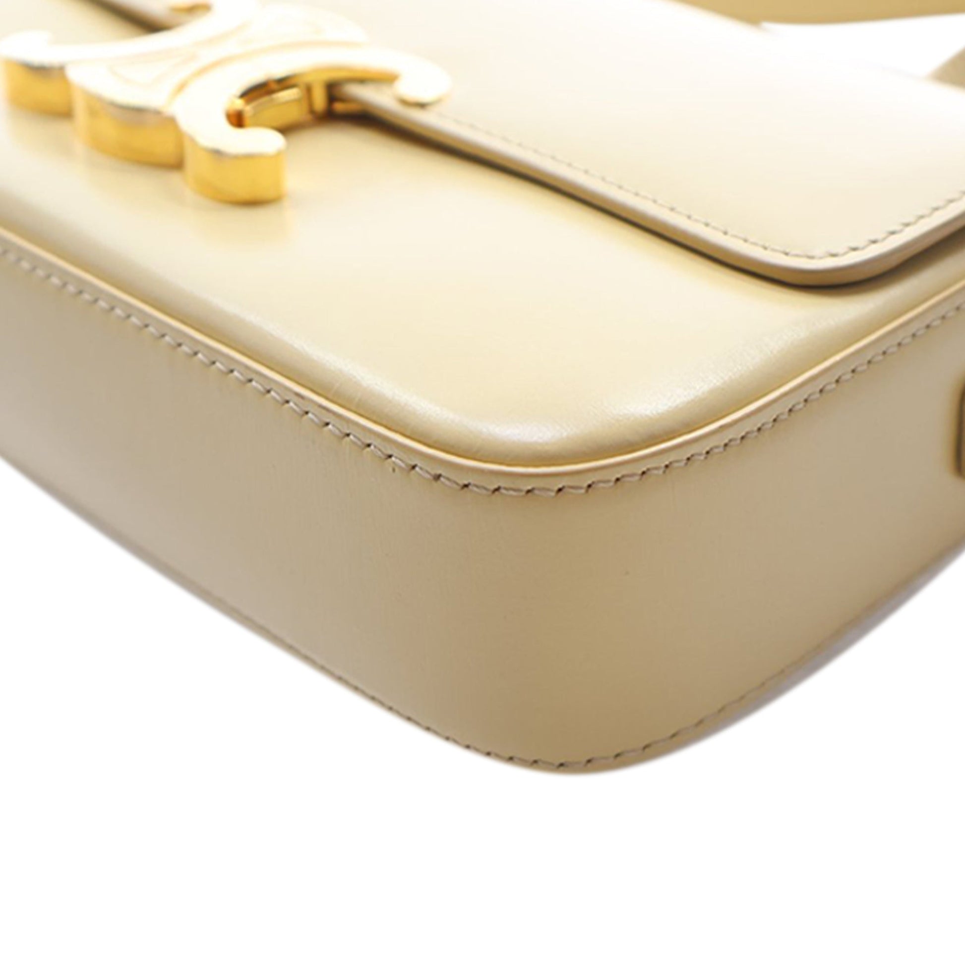 Celine Shiny Calfskin Triomphe Claude Shoulder Bag