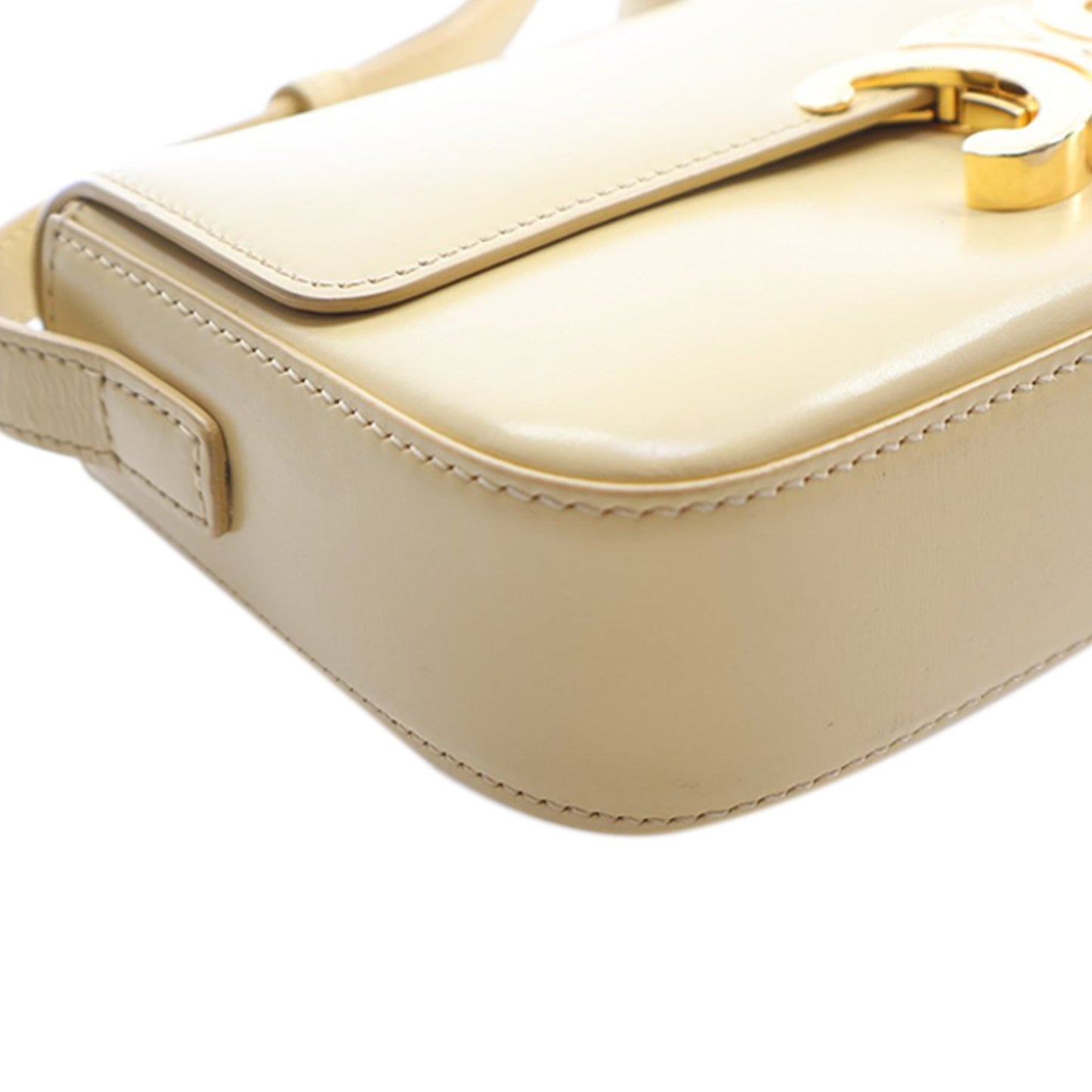Celine Shiny Calfskin Triomphe Claude Shoulder Bag