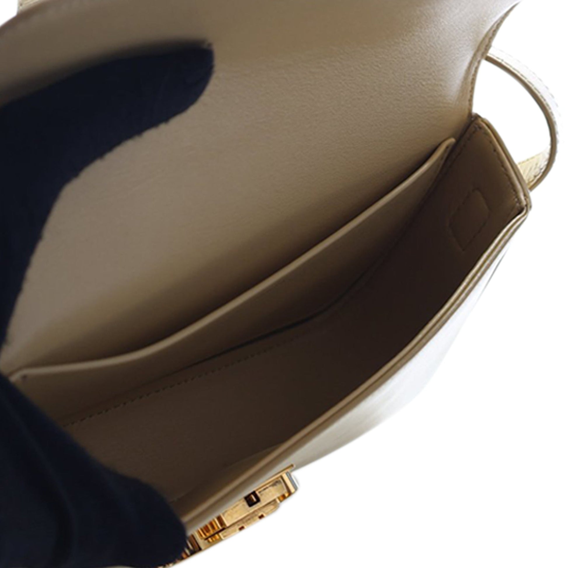 Celine Shiny Calfskin Triomphe Claude Shoulder Bag