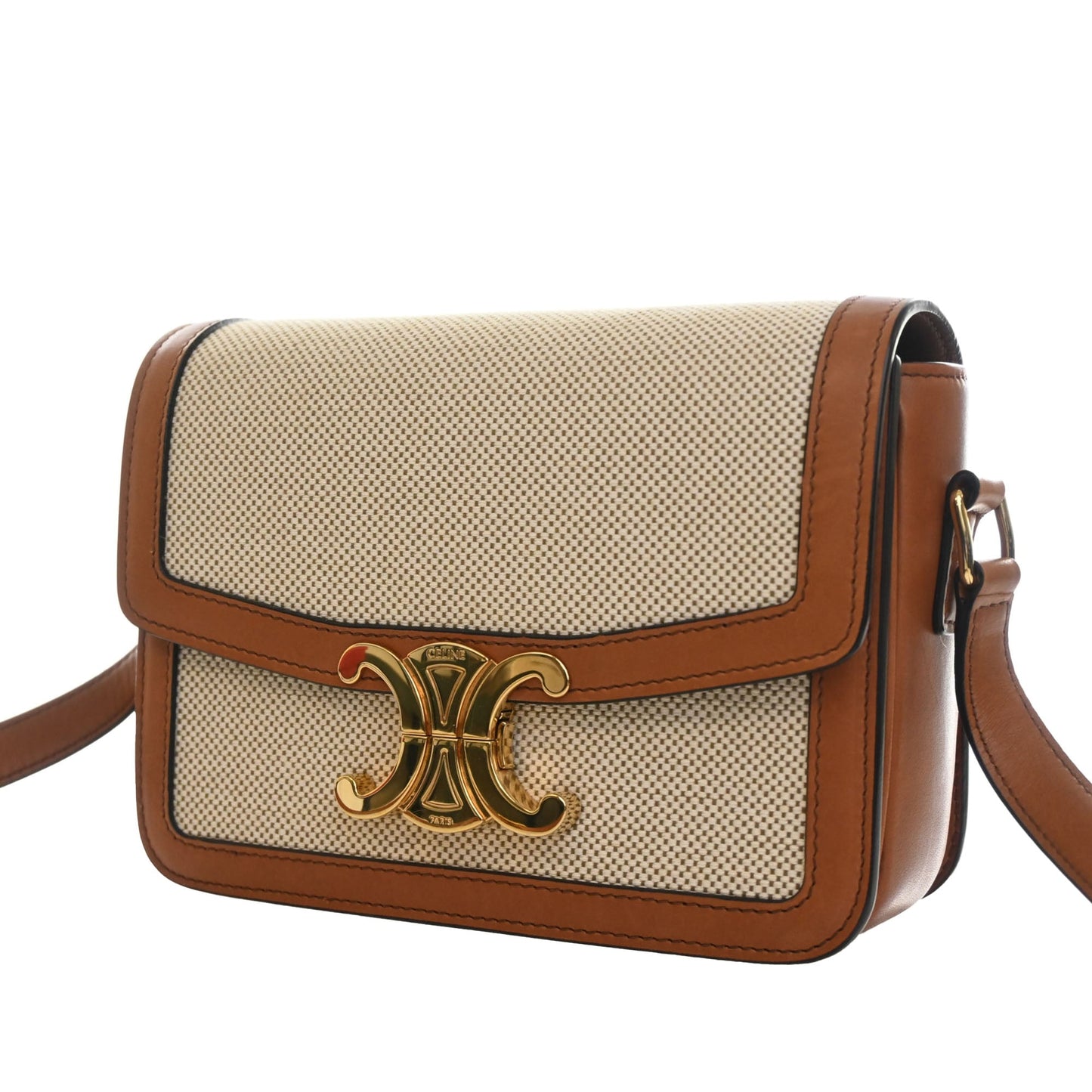 Celine Teen Canvas and Calfskin Triomphe Crossbody